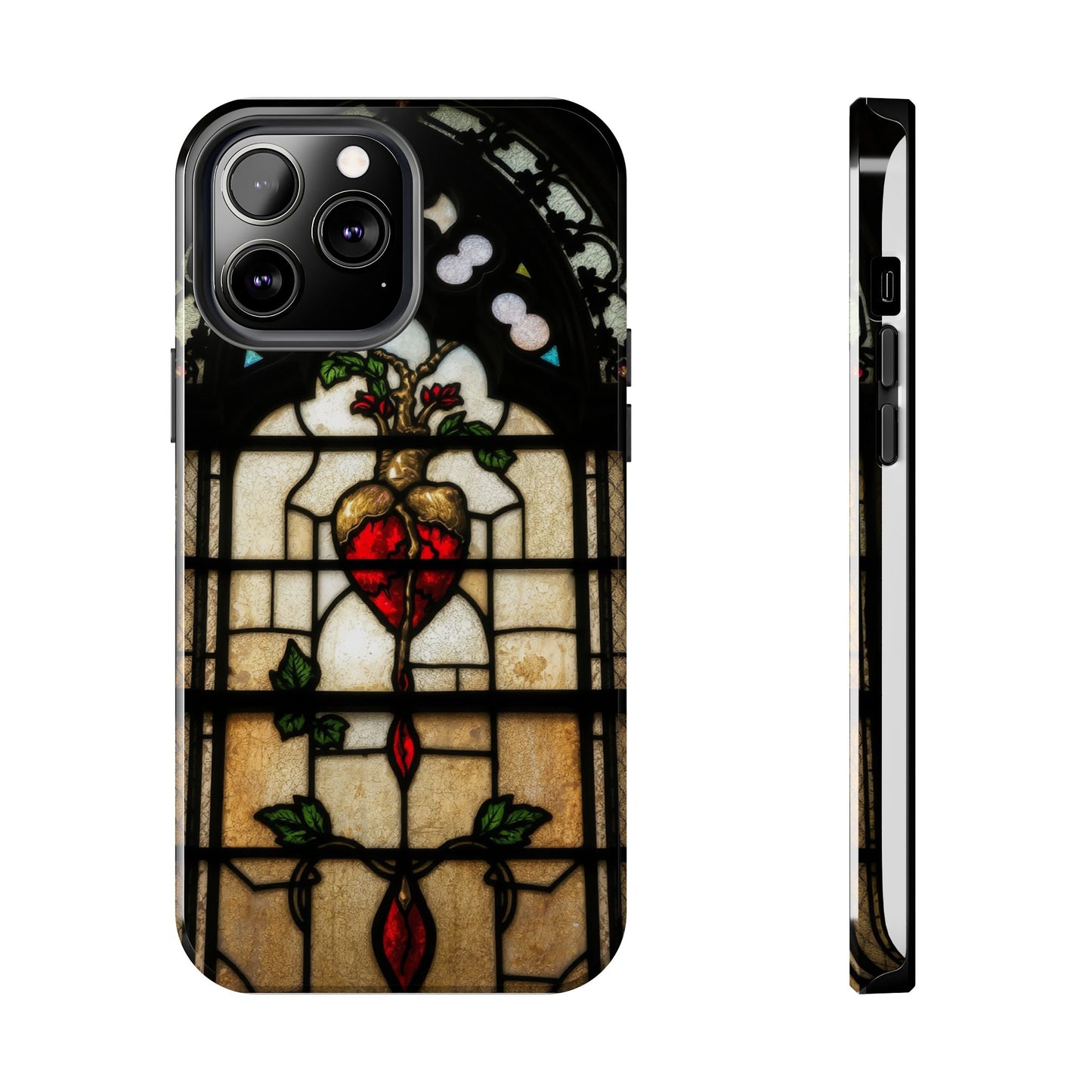 Stained Glass Heart Tough Phone Case - Unique Design for Protection & Style