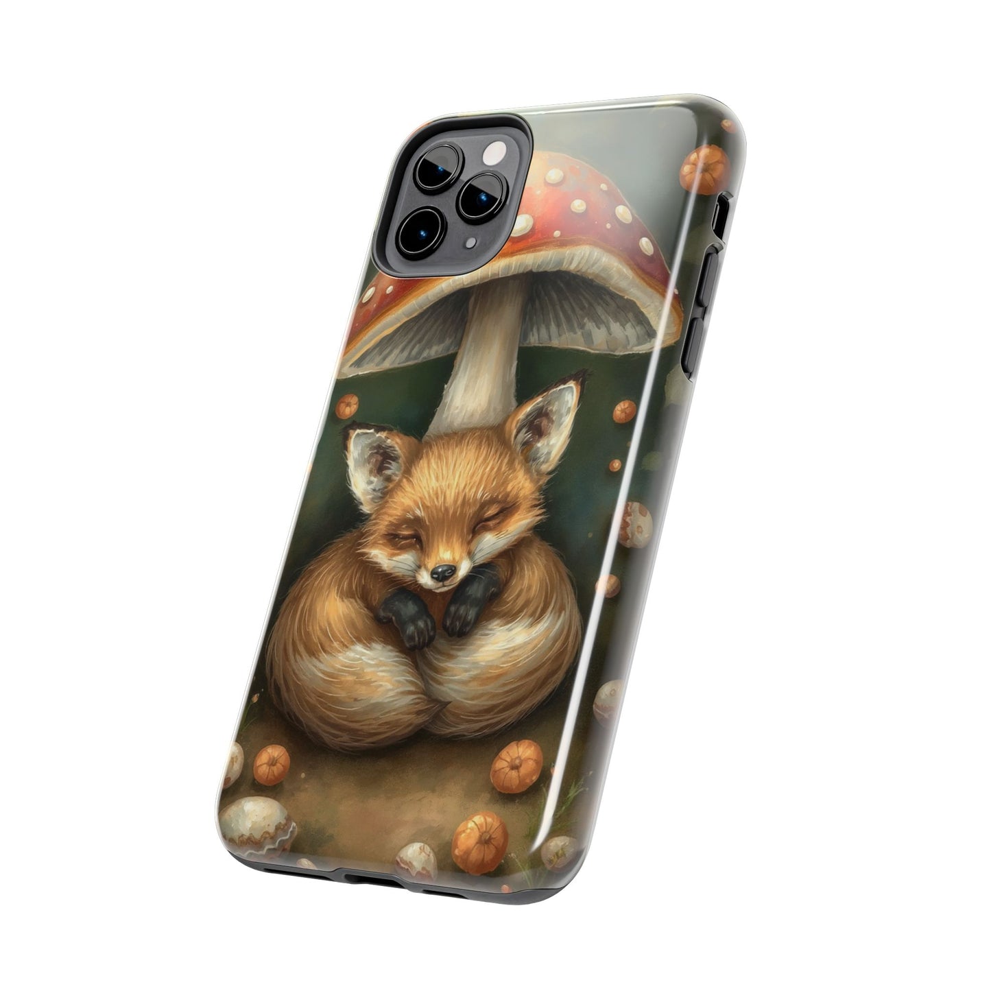 Cute Fox & Mushroom Phone Case - Tough Protective Cover