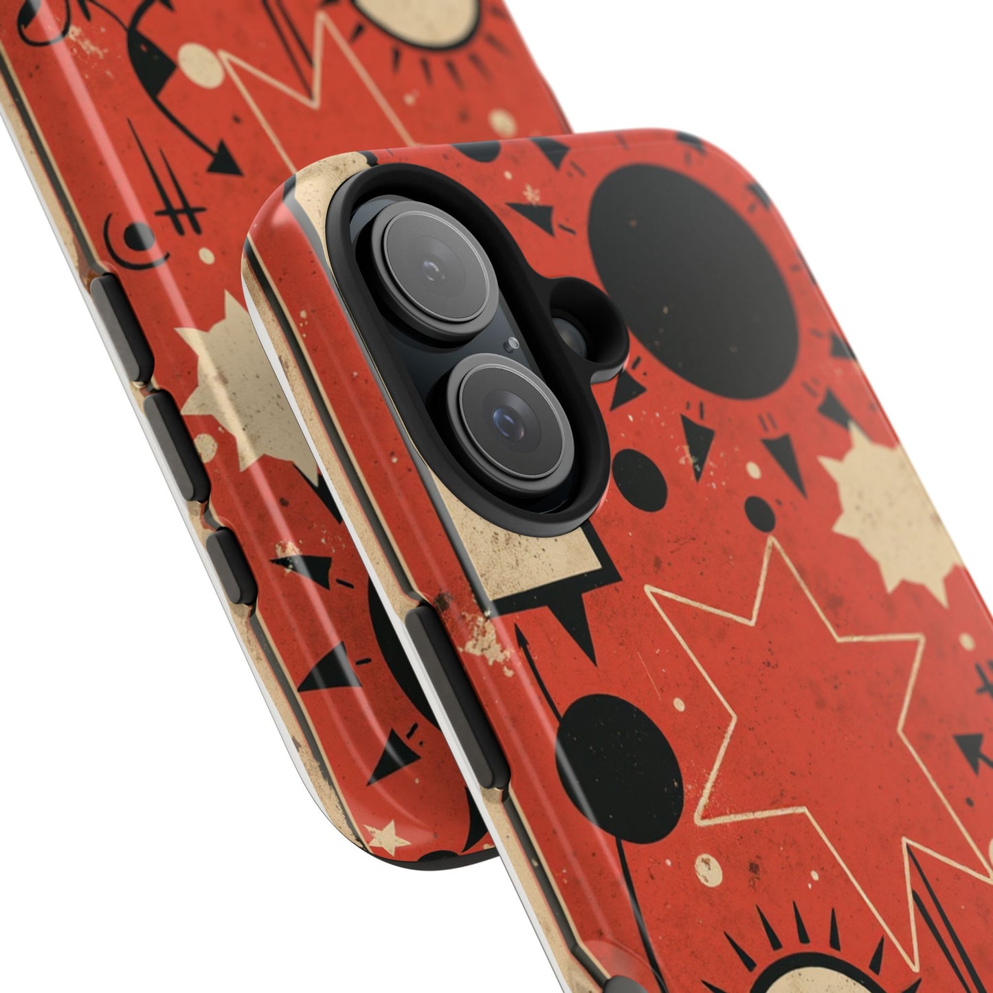 Retro Bold Tough Phone Case - Unique Geometric Design - for iPhone