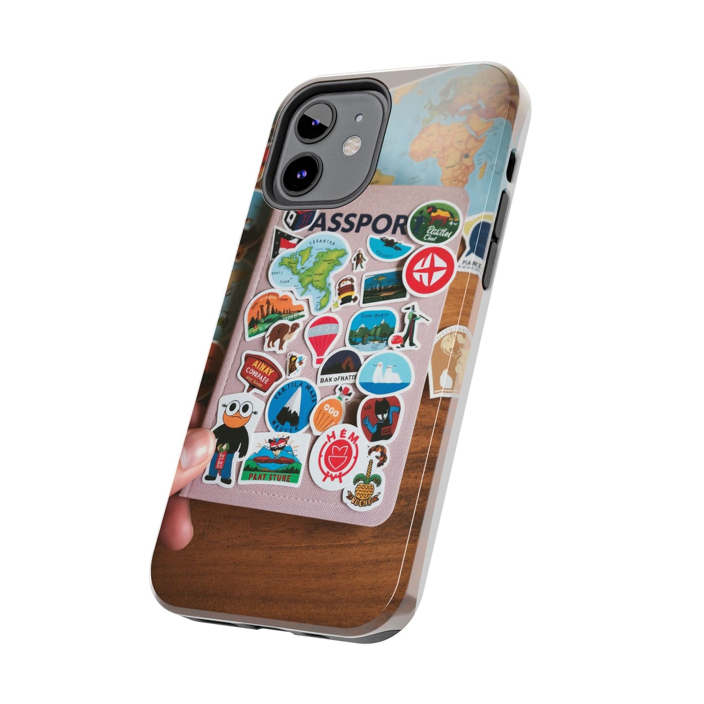 Adventure Stickers Phone Case - Tough Protection for Travel Lovers