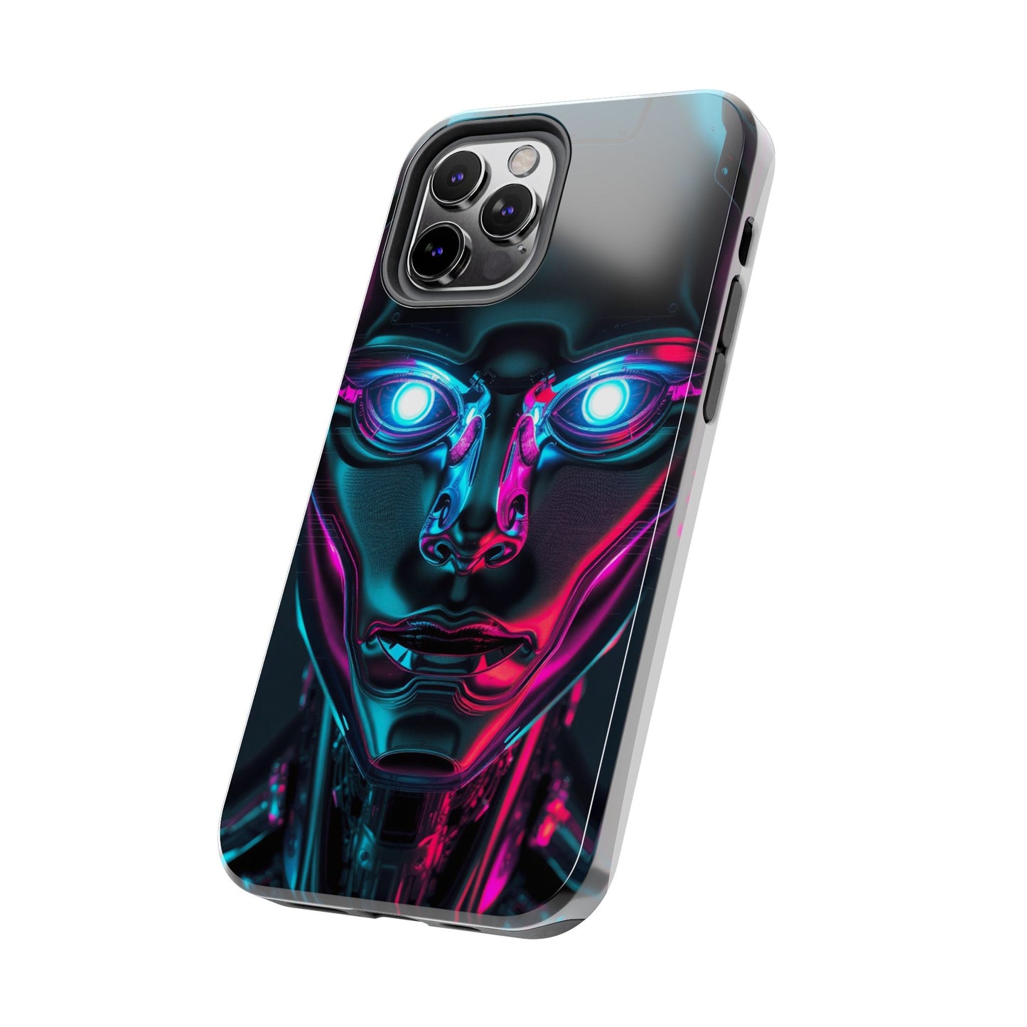 Futuristic Phone Case, Tough Phone Cover, Cyberpunk Style, Robot Design, Gift for Tech Lovers, Unique Phone Accessories