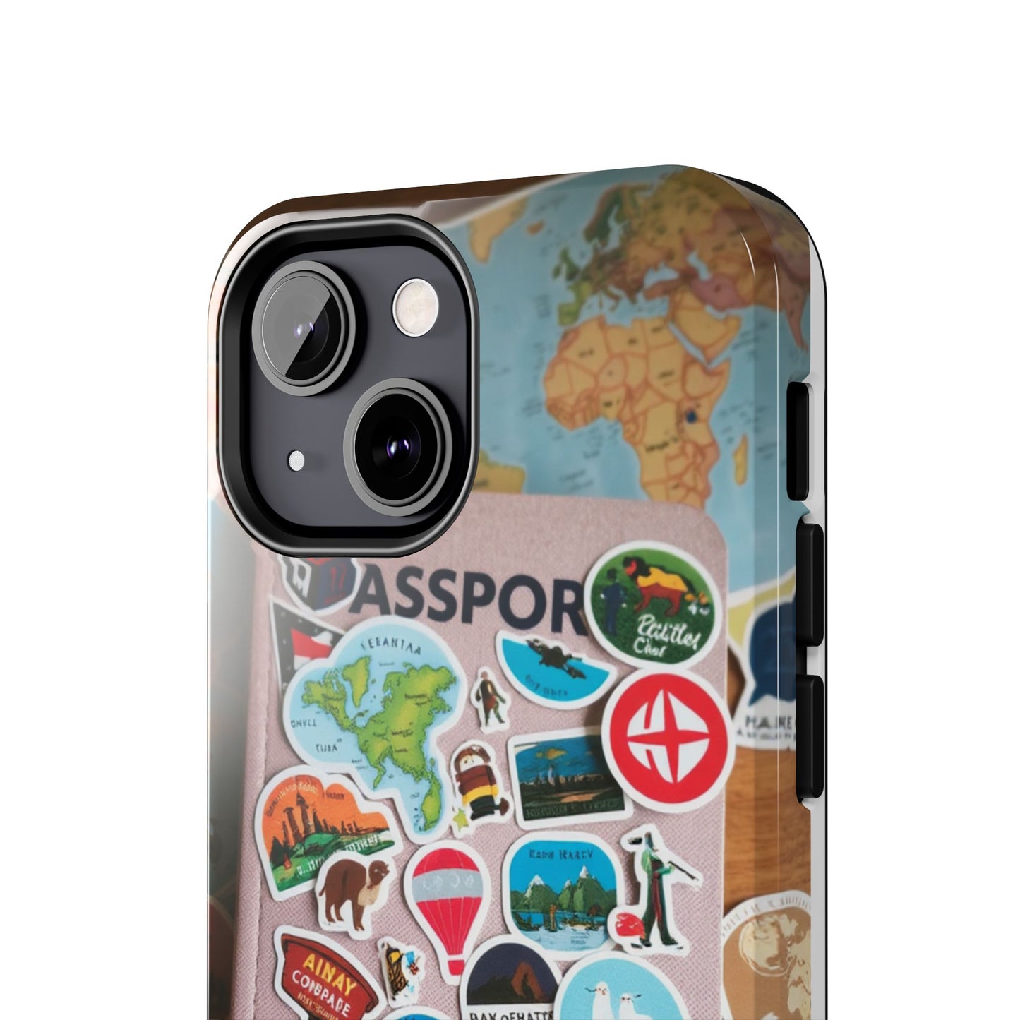 Adventure Stickers Phone Case - Tough Protection for Travel Lovers