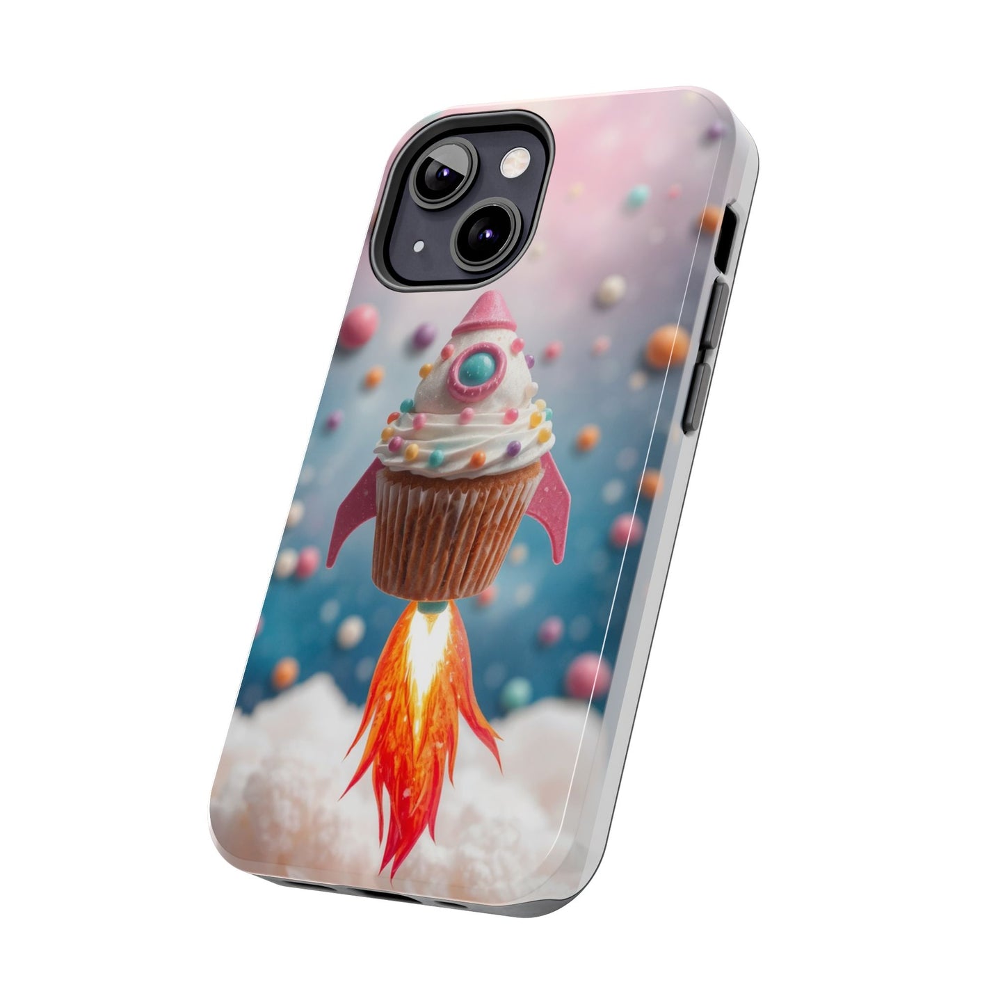 Whimsical Rocket Cupcake Phone Case - Fun Protective Case for Kids and Teens