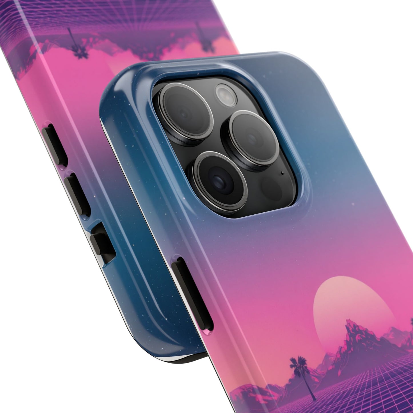 Retro Aesthetic Tough Phone Case - Vibrant Sunset Design