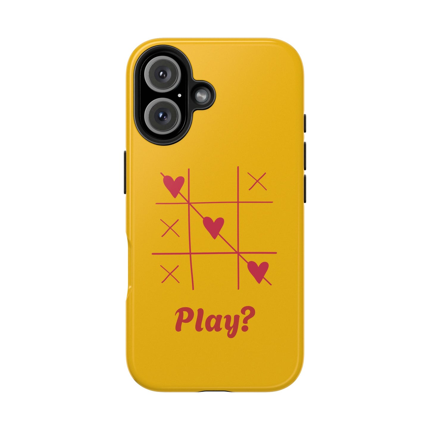 Heart Game Tough Phone Case - Fun Yellow Design for Gamers & Loved Ones - for iPhone