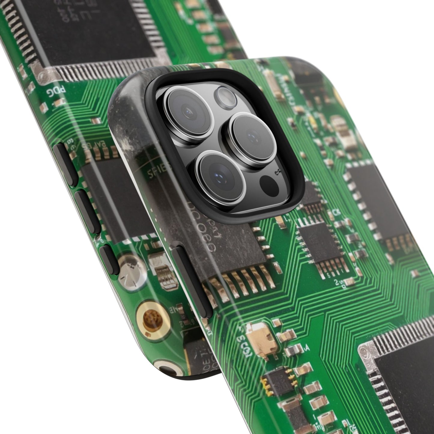 Circuit Board Tough Phone Case - Durable Tech Design