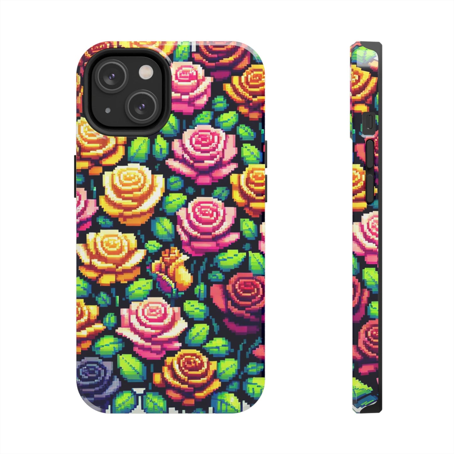 Pixel Art Roses Tough Phone Case - Stylish Protection - for iPhone
