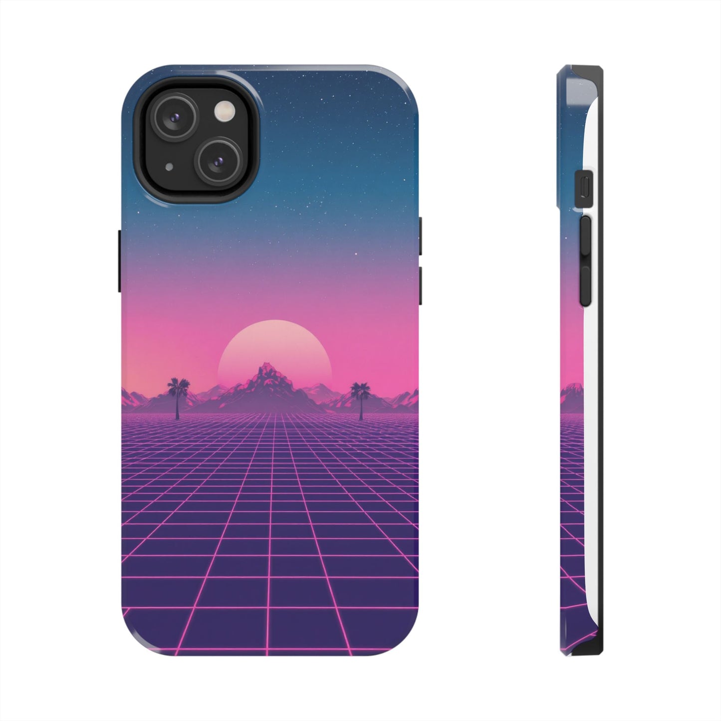 Retro Aesthetic Tough Phone Case - Vibrant Sunset Design