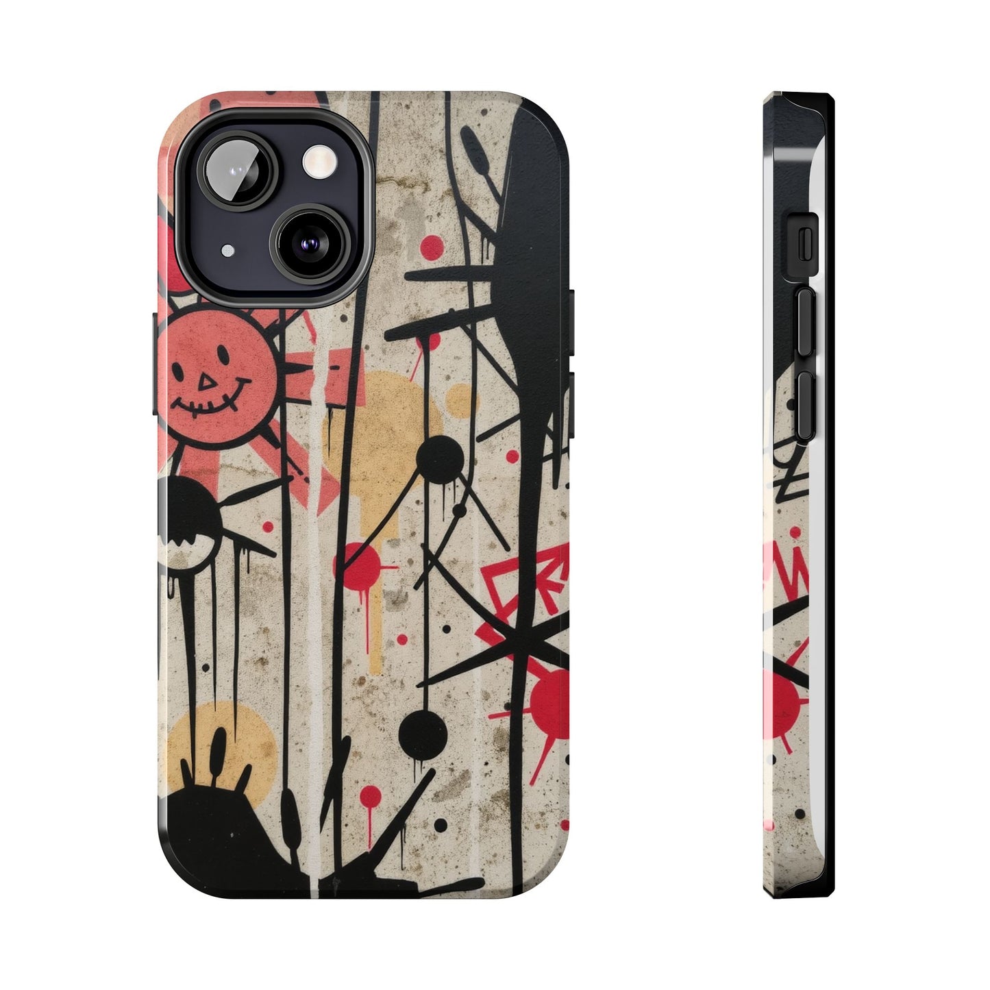 Artistic Tough Phone Case - Abstract Fun Grafitti Design for Protective Style - for iPhone