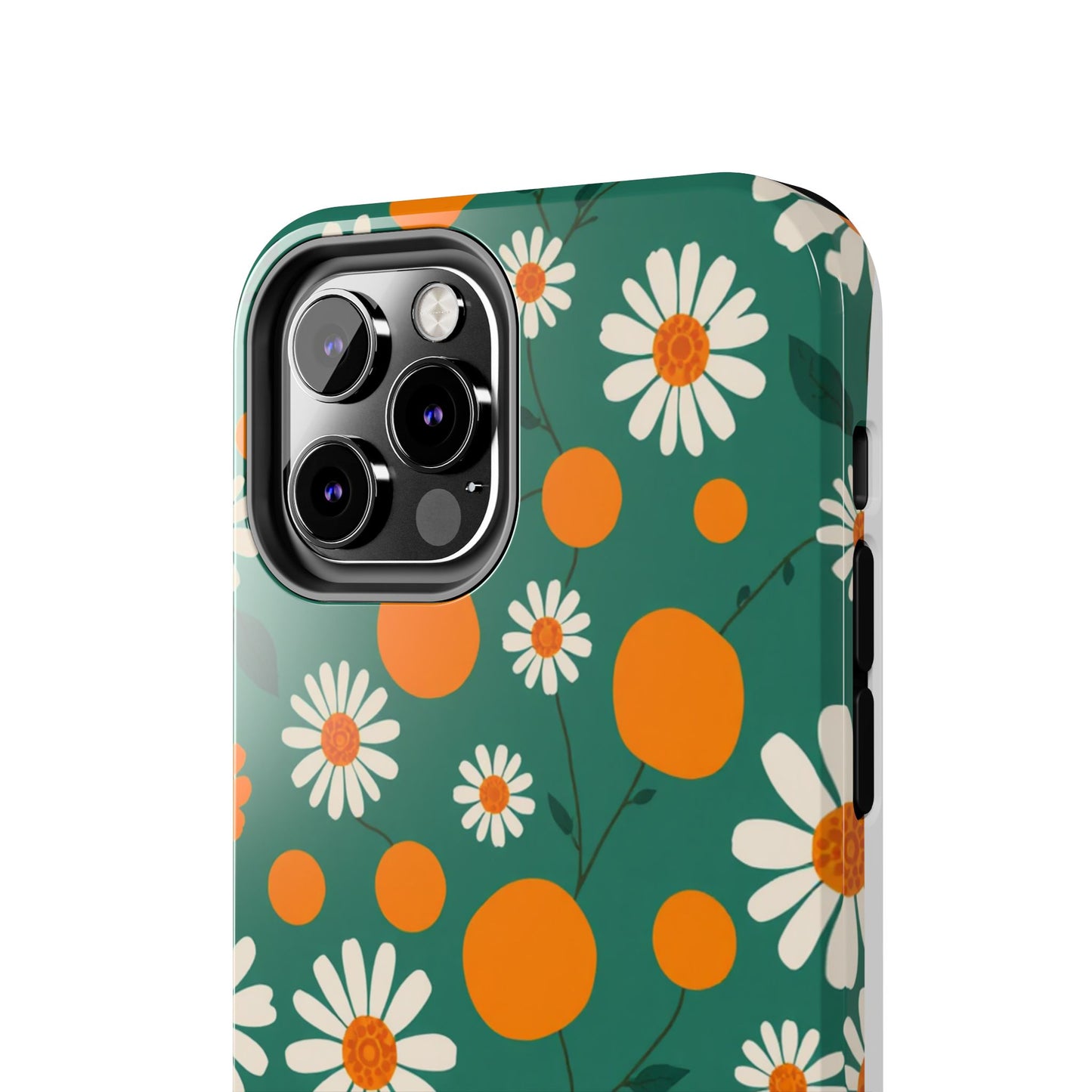 Floral Tough Phone Case - Daisy & Orange Design