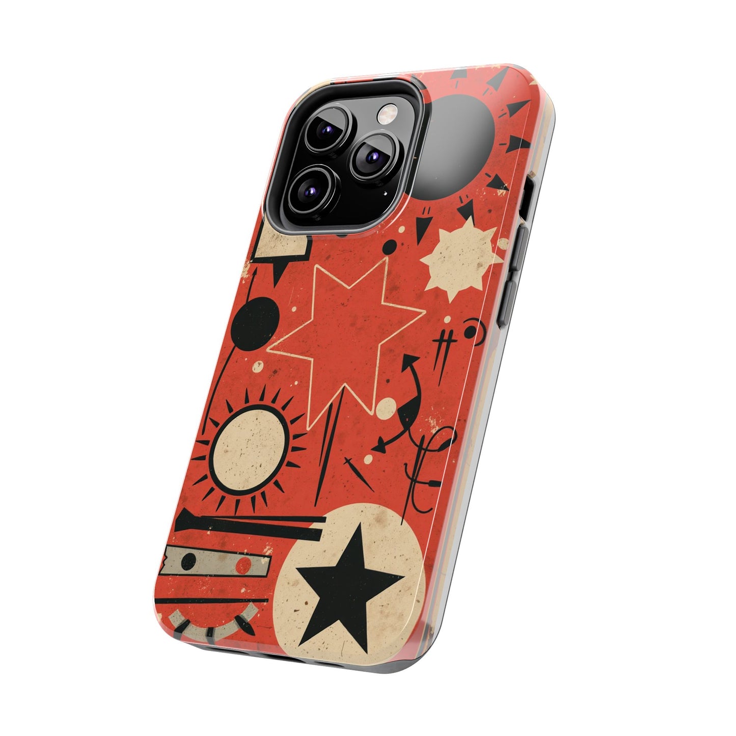 Retro Bold Tough Phone Case - Unique Geometric Design - for iPhone