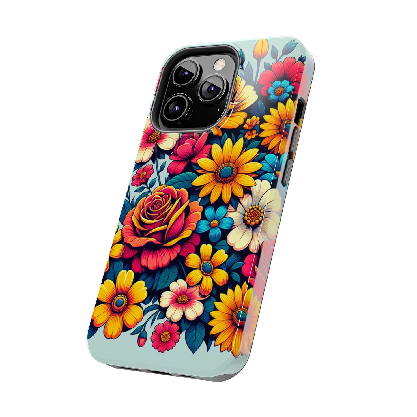 Vibrant Floral Tough Phone Case - Colorful Flower Design - for iPhone
