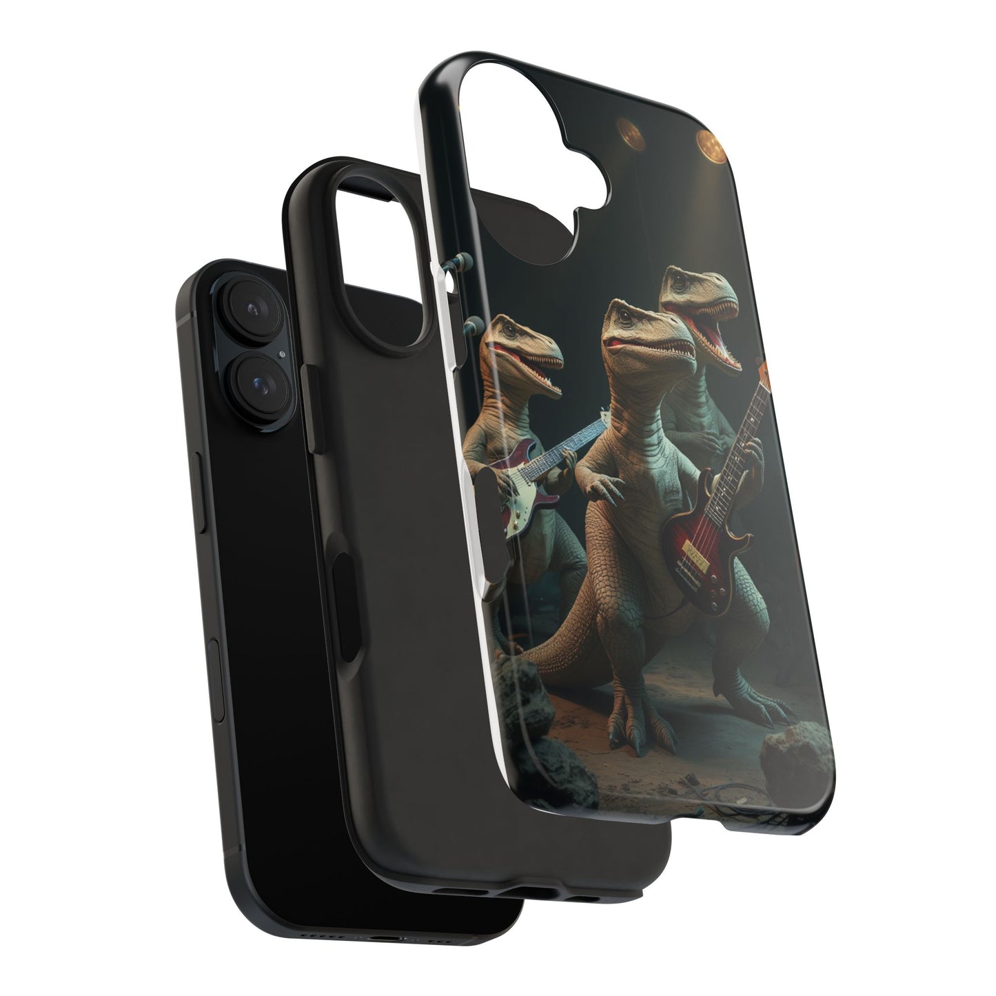 Rockin' Dinosaur Tough Phone Cases - Perfect for Music Lovers and Kids!
