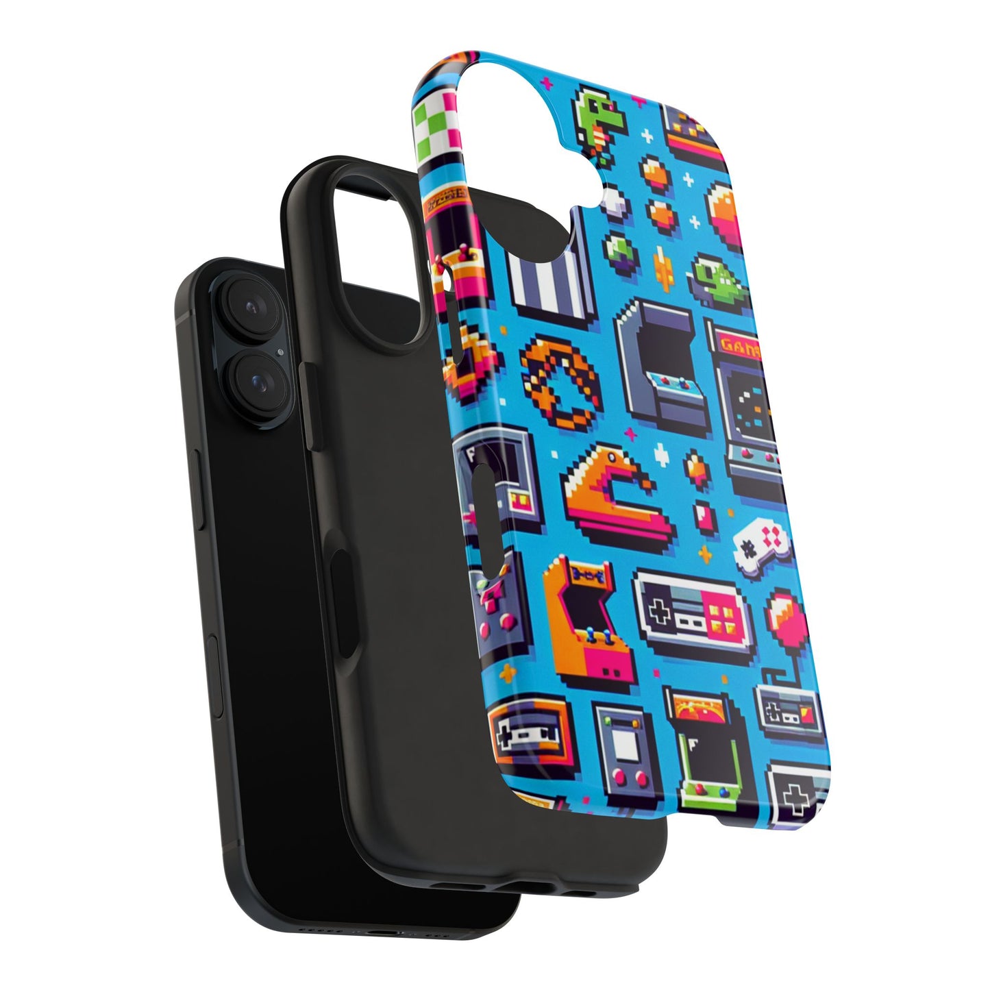 Retro Gaming Tough Phone Case - Pixel Art Design for Gamers - for iPhone