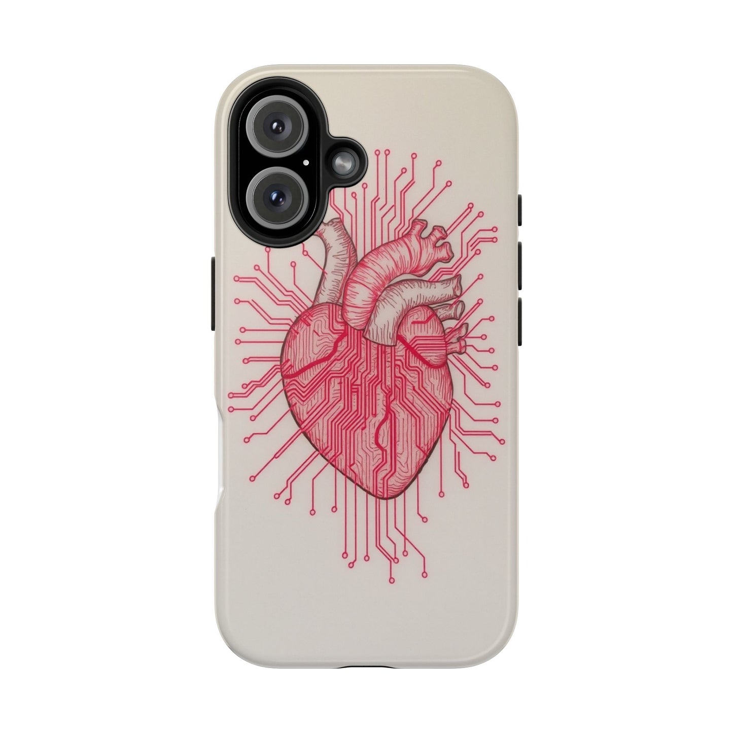 Heart Circuit Tough Phone Case – Unique Tech-Inspired Design for Tech Lovers