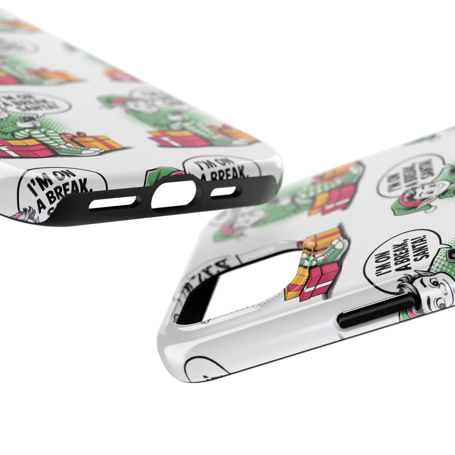 Christmas Elf Tough Phone Case - I'm on a Break, Santa Pattern!