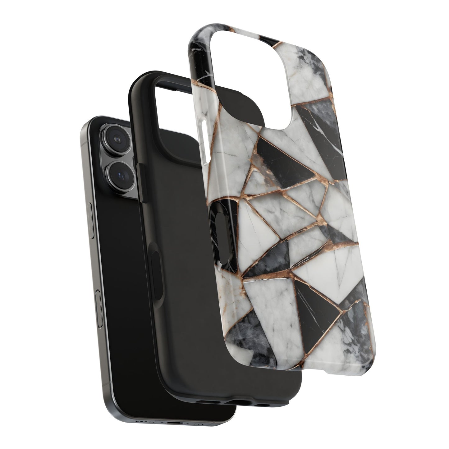 Elegant Marble Tough Phone Case - Stylish Protection for iPhone