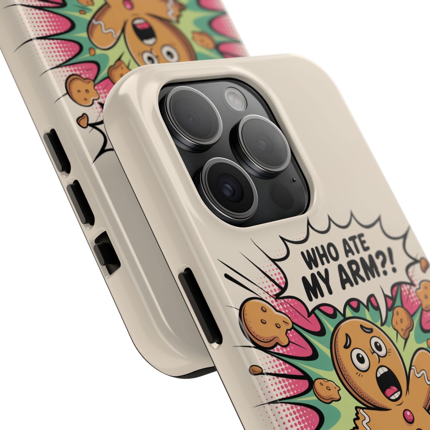 Funny Gingerbread Man Phone Case - Who Ate My Arm? Tough Protection