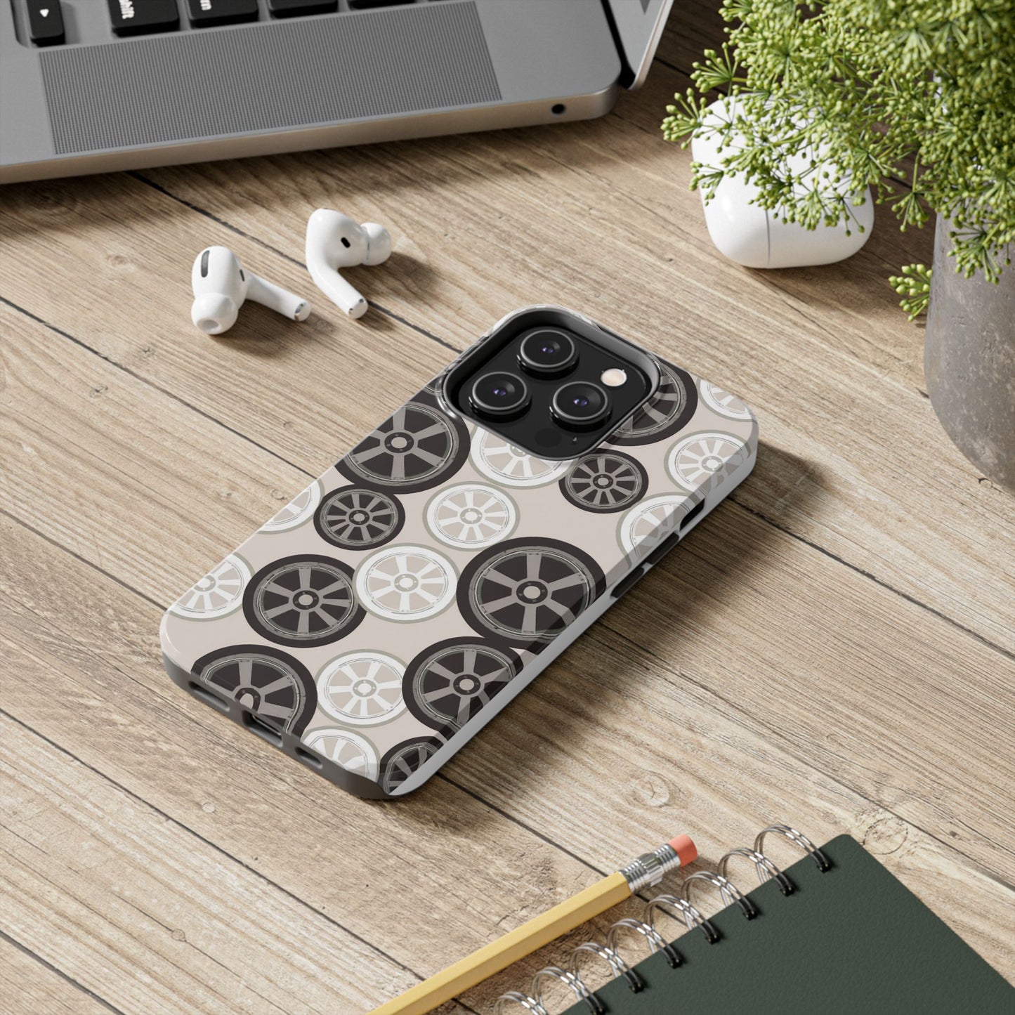 Racing Wheel Design Tough Phone Case – Durable Protection for Automotive Enthusiasts