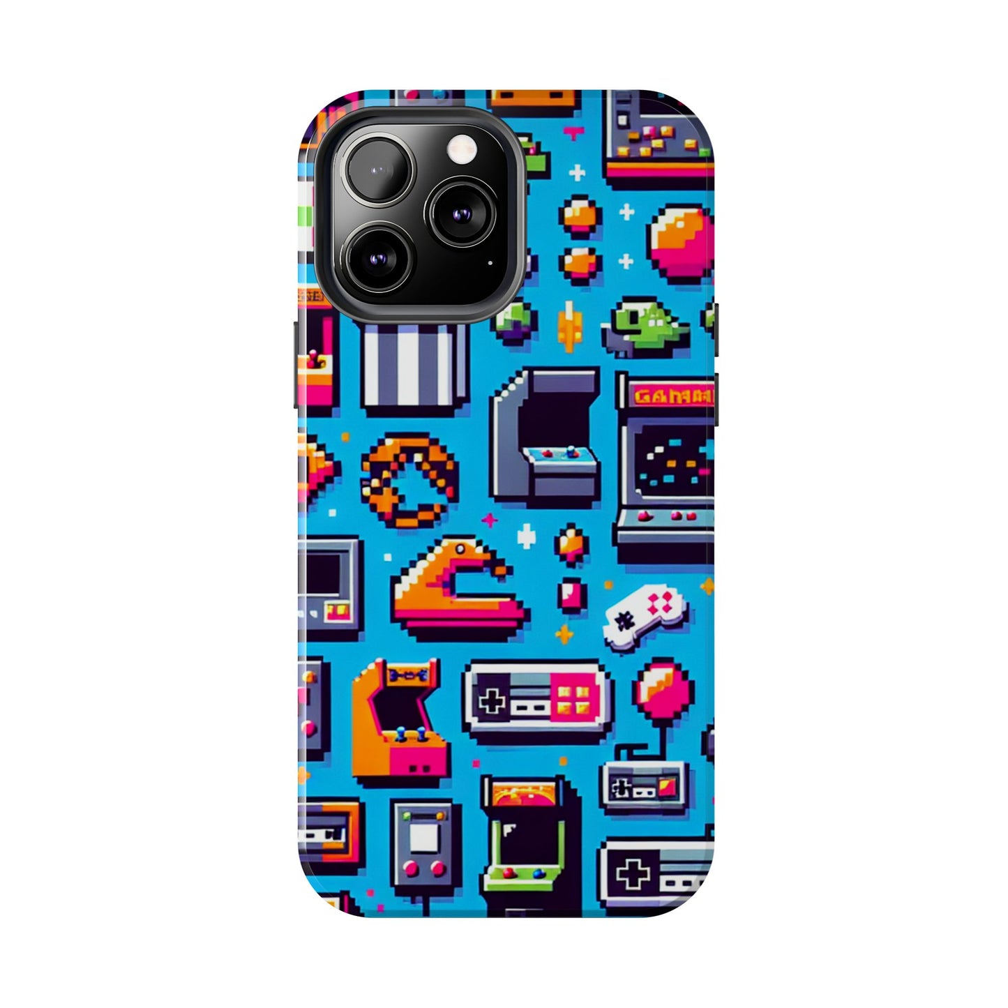 Retro Gaming Tough Phone Case - Pixel Art Design for Gamers - for iPhone