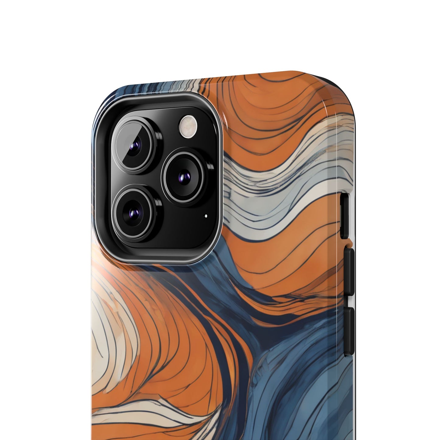 Artistic Tough Phone Case - Vibrant Abstract Waves Design - for iPhone