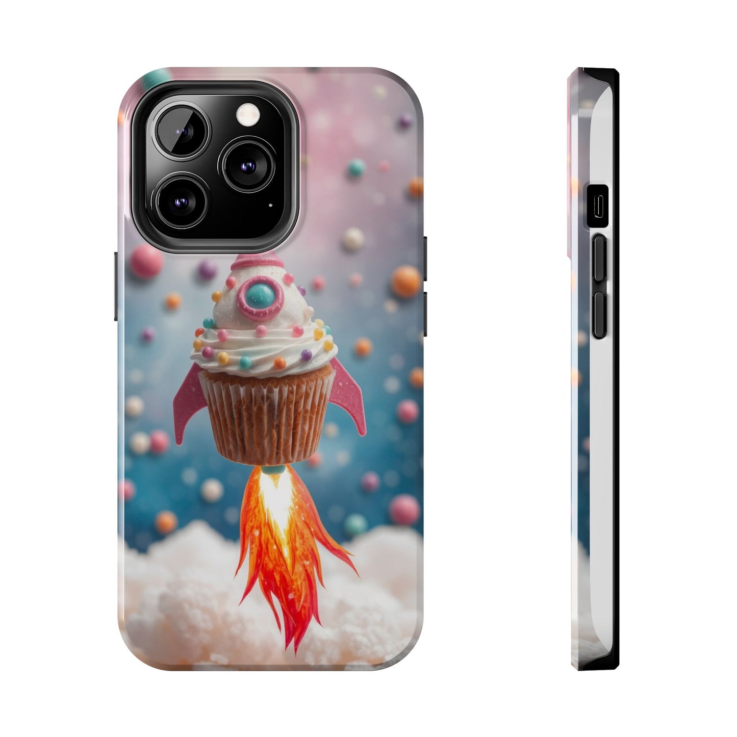 Whimsical Rocket Cupcake Phone Case - Fun Protective Case for Kids and Teens