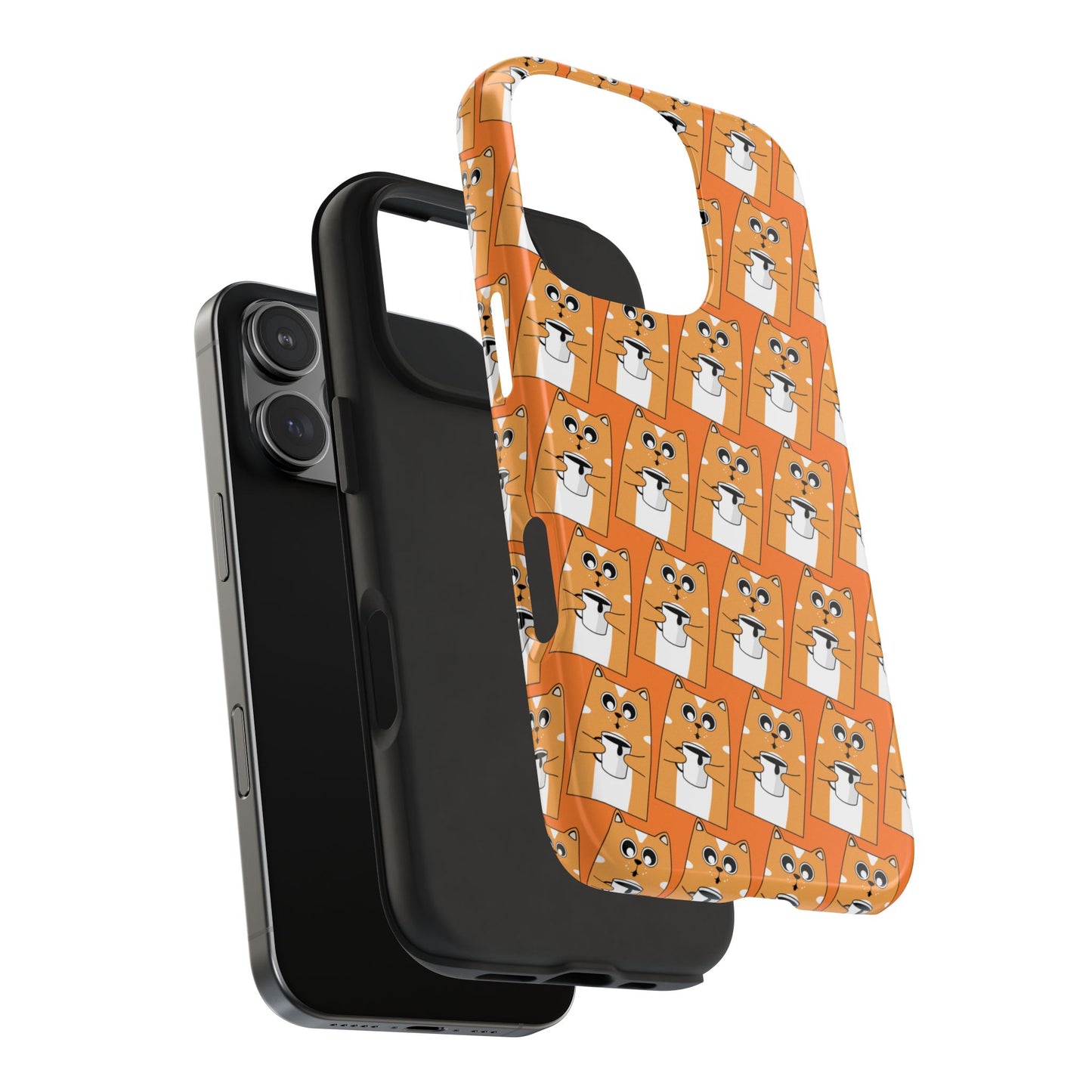 Coffee Cat Tough Phone Case – Durable, Fun, Perfect for Pet Lovers - for iPhone