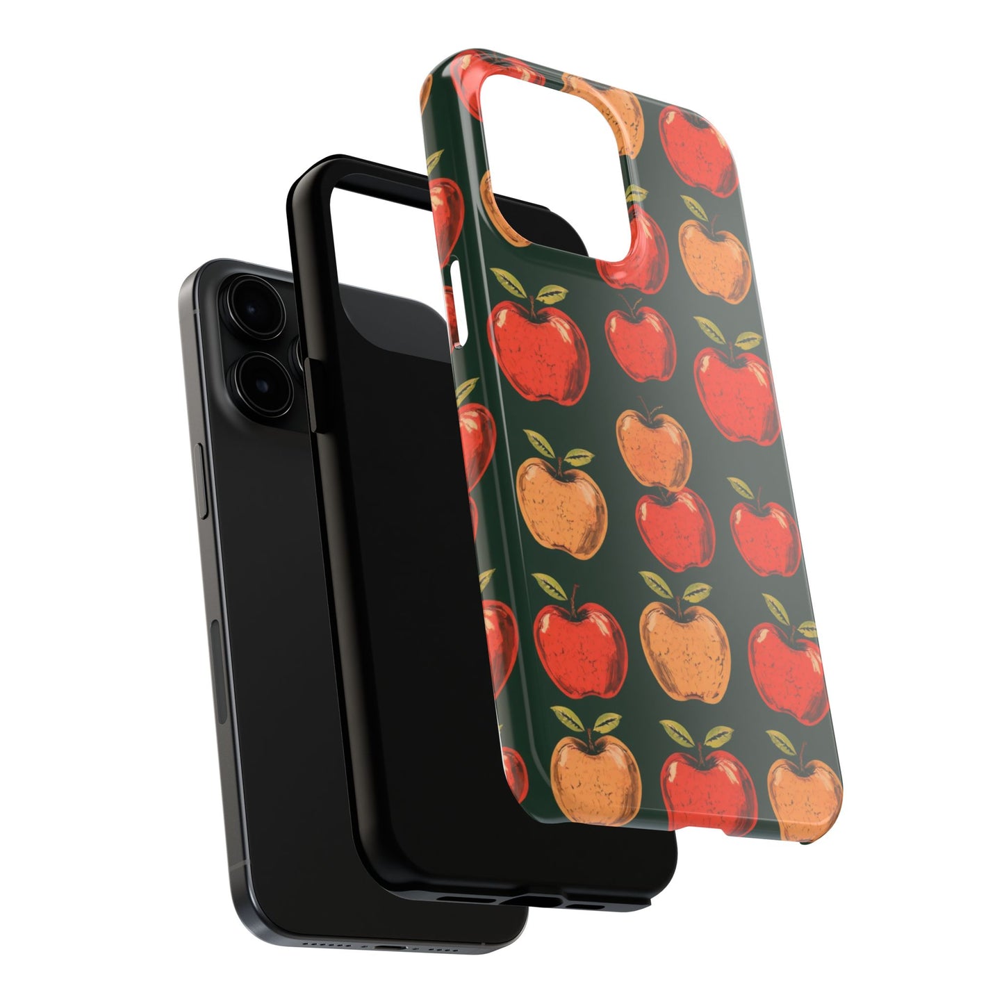 Apple Retro Pattern Tough Phone Case - Durable, Stylish, and Protective for Everyday Use - for iPhone