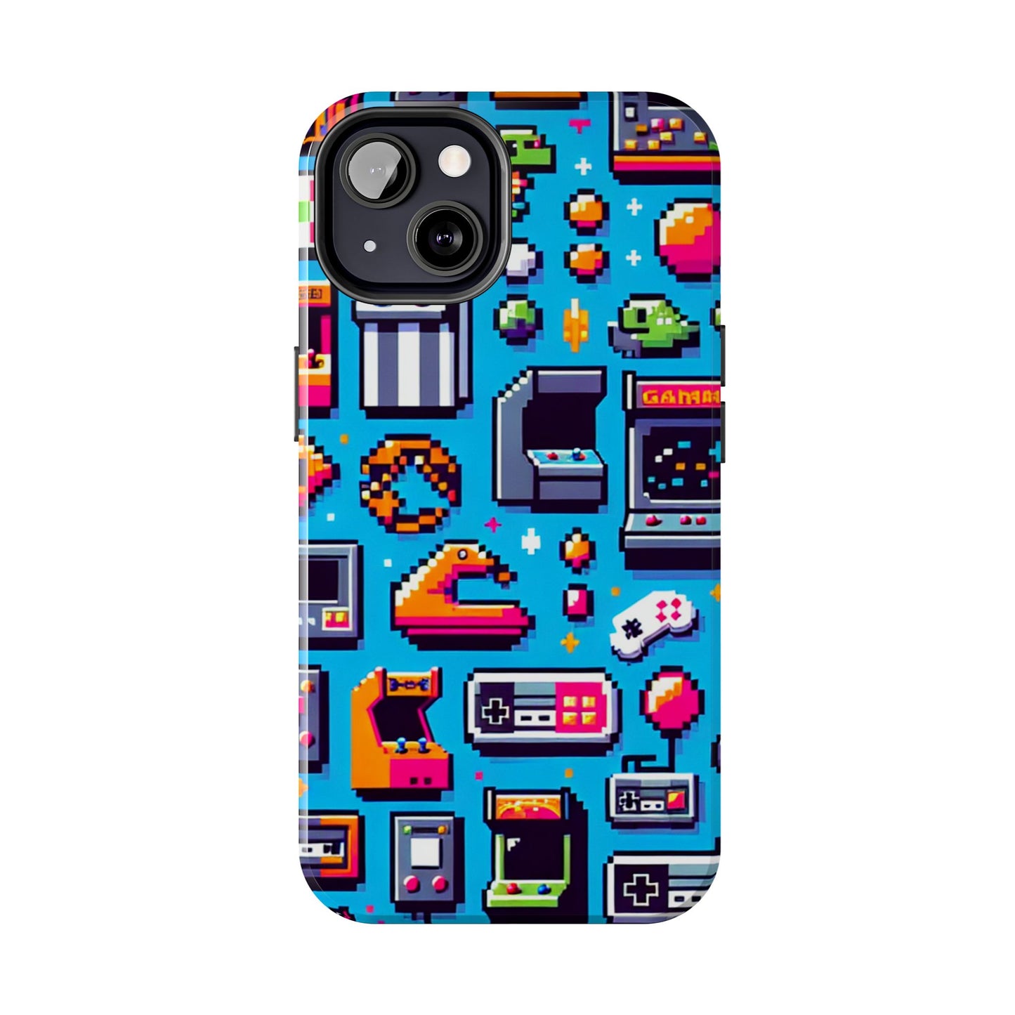 Retro Gaming Tough Phone Case - Pixel Art Design for Gamers - for iPhone
