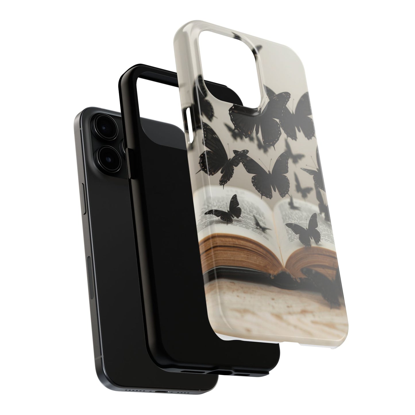 Butterfly Magic Tough Phone Case - Literary Design for Book Lovers
