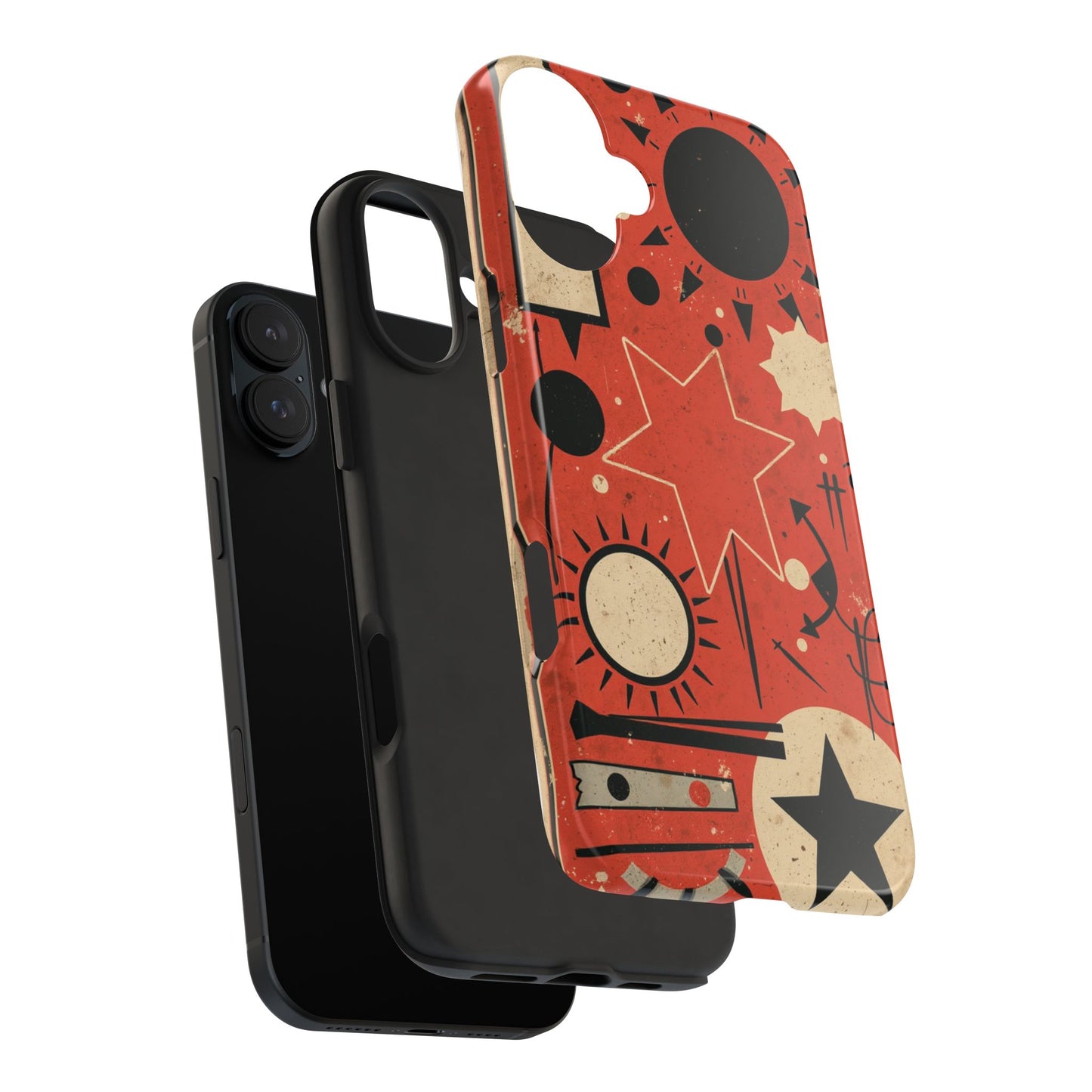 Retro Bold Tough Phone Case - Unique Geometric Design - for iPhone
