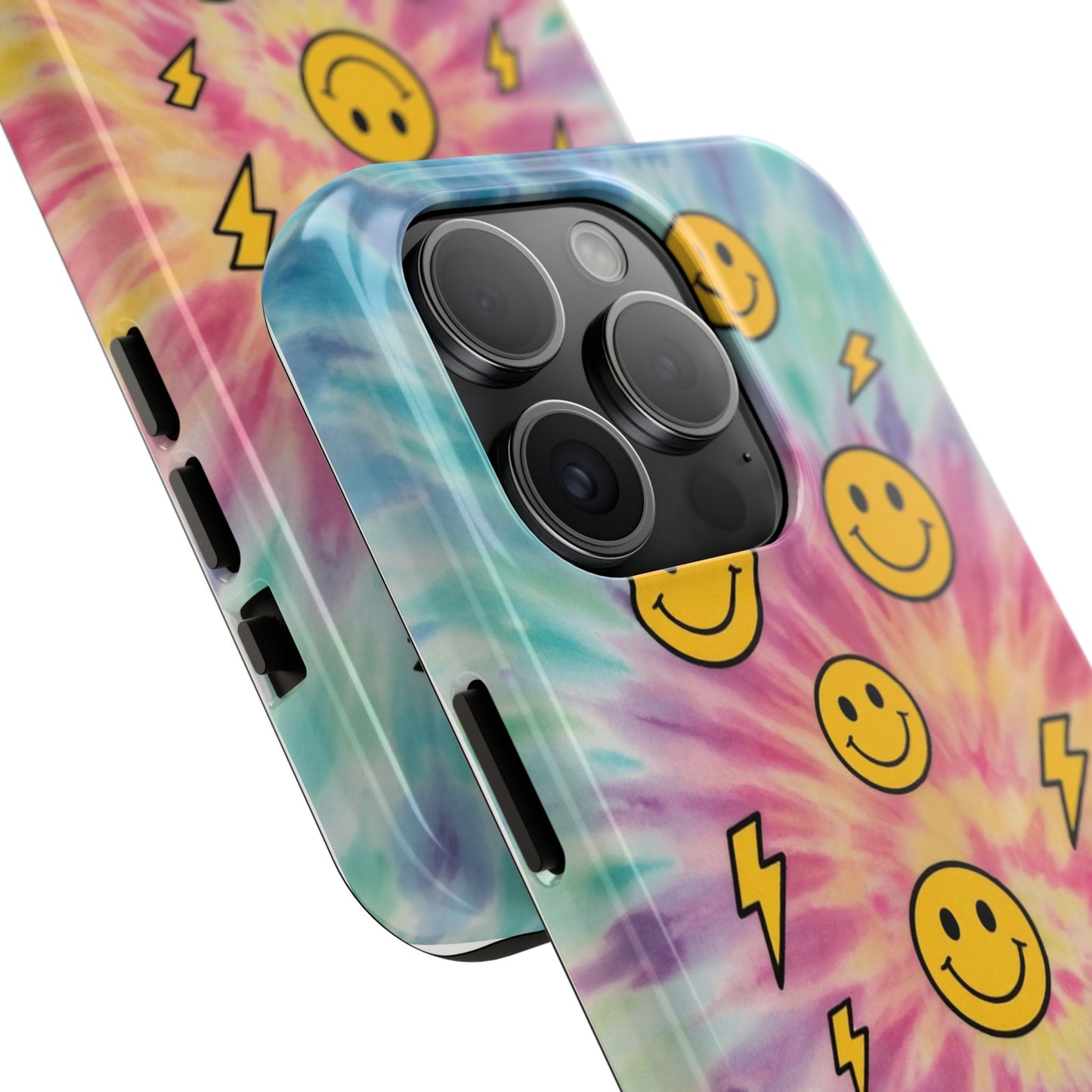Colorful Smiley Lightning Tough Phone Case - Fun & Durable