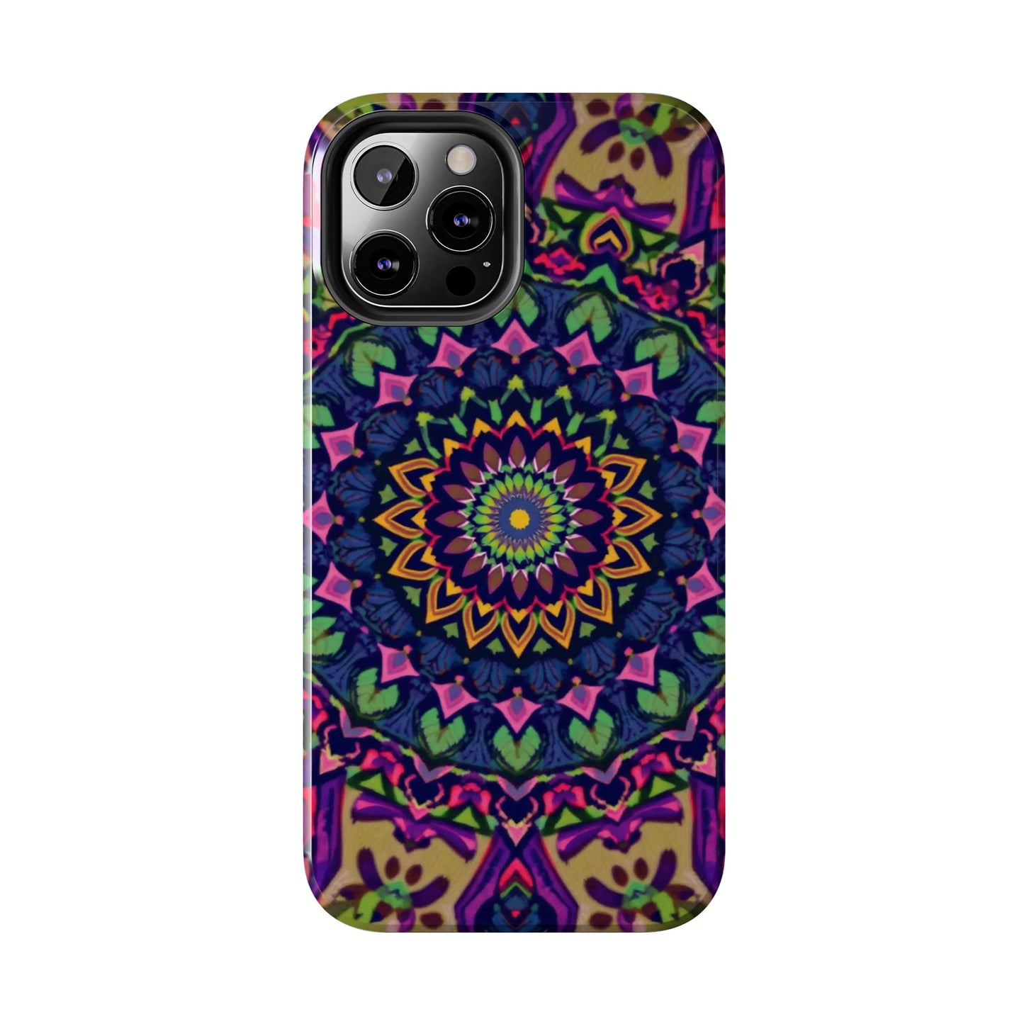 Vibrant Mandala Tough Phone Case - Colorful, Purple Fusion, Durable Protection for Your Device - for iPhone