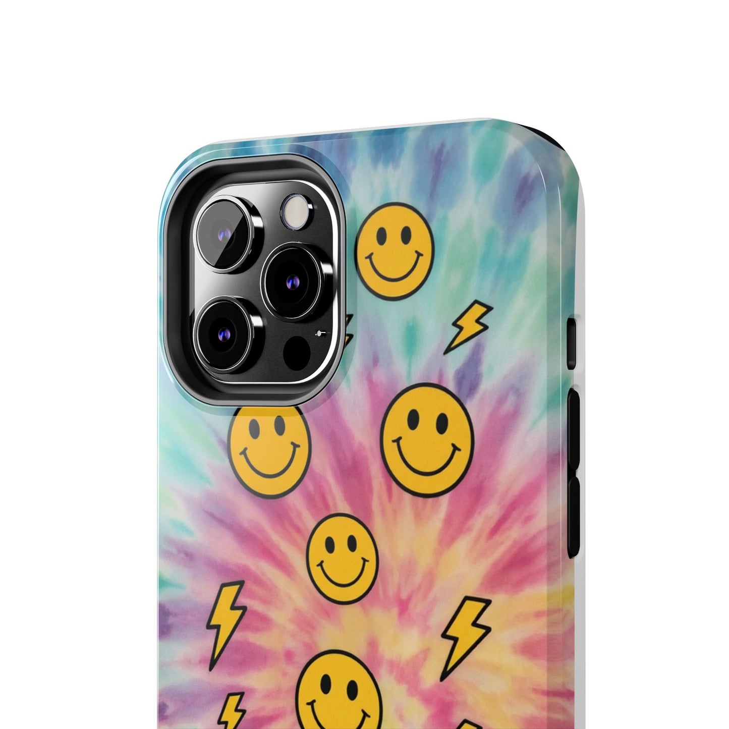 Colorful Smiley Lightning Tough Phone Case - Fun & Durable