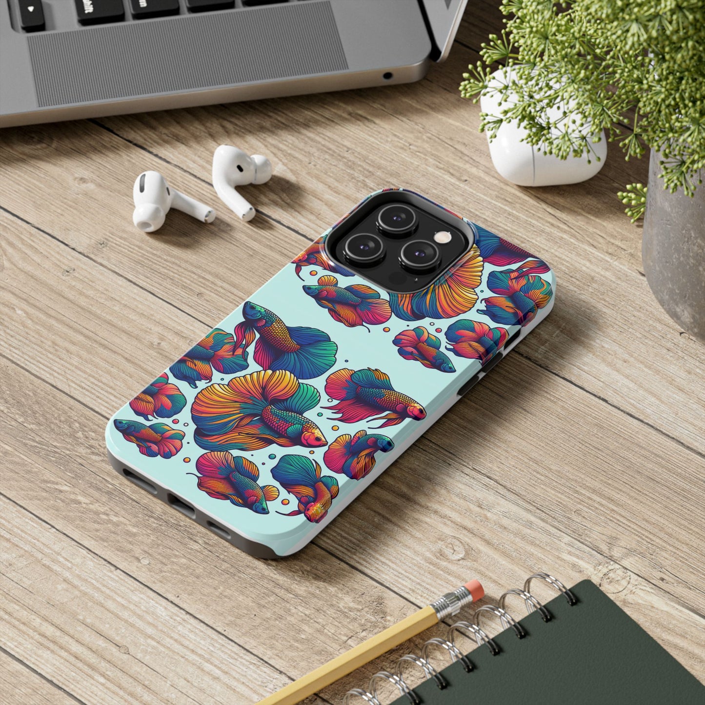 Colorful Fish Pattern Tough Phone Case - Aquatic Lovers - for iPhone