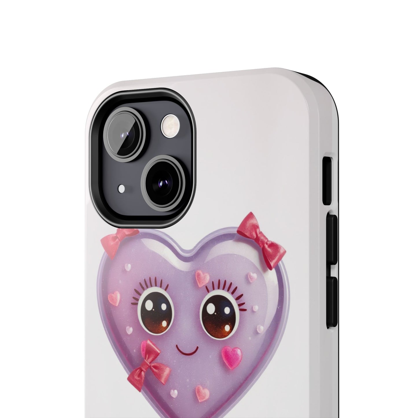 Cute Heart Lollipop Tough Phone Case - Adorable Protection for Candy Lovers