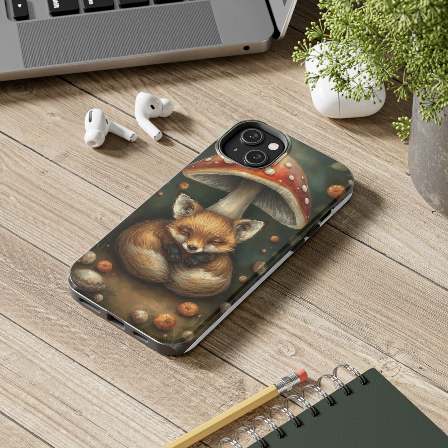 Cute Fox & Mushroom Phone Case - Tough Protective Cover