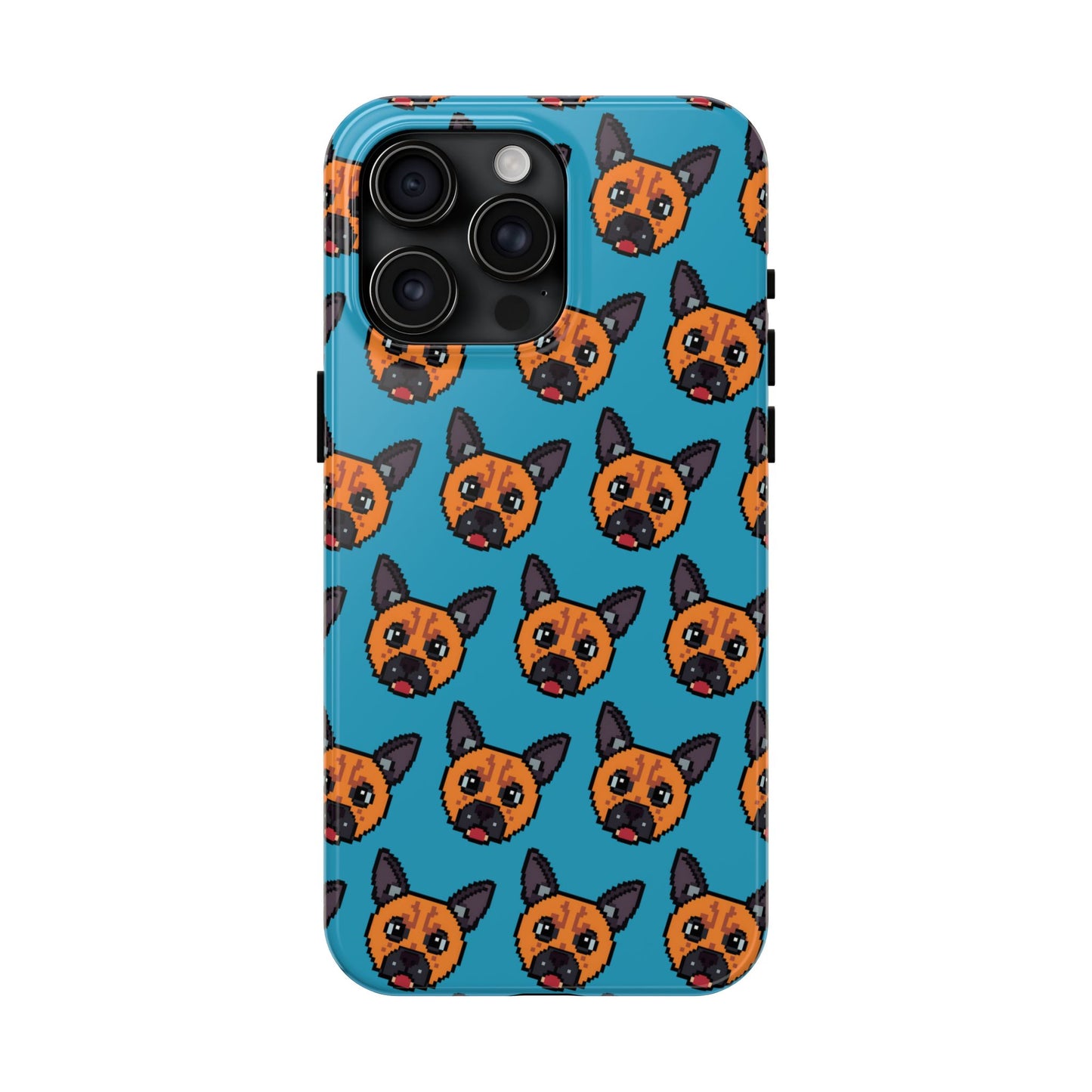 Cute Orange Dog Pixel Art Pattern Tough Phone Case - Fun & Durable Protection - for iPhone