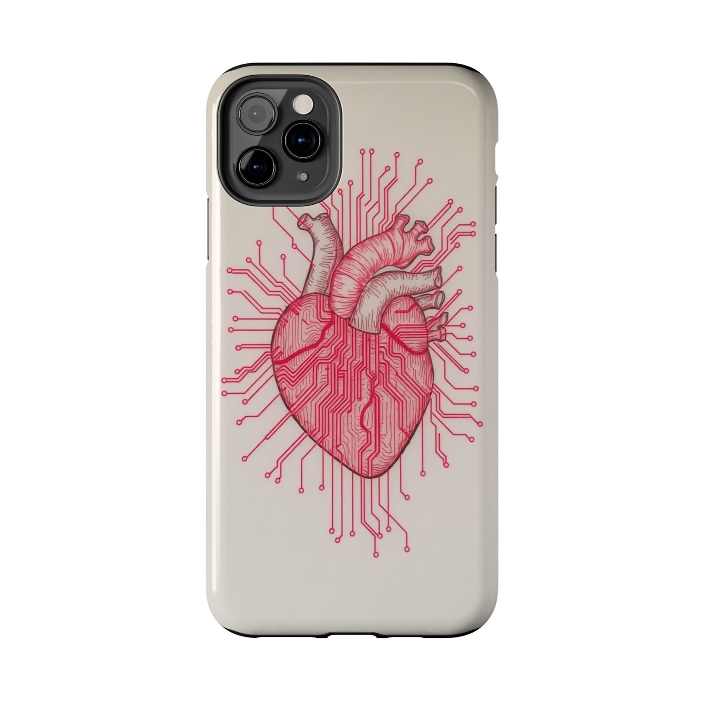 Heart Circuit Tough Phone Case – Unique Tech-Inspired Design for Tech Lovers