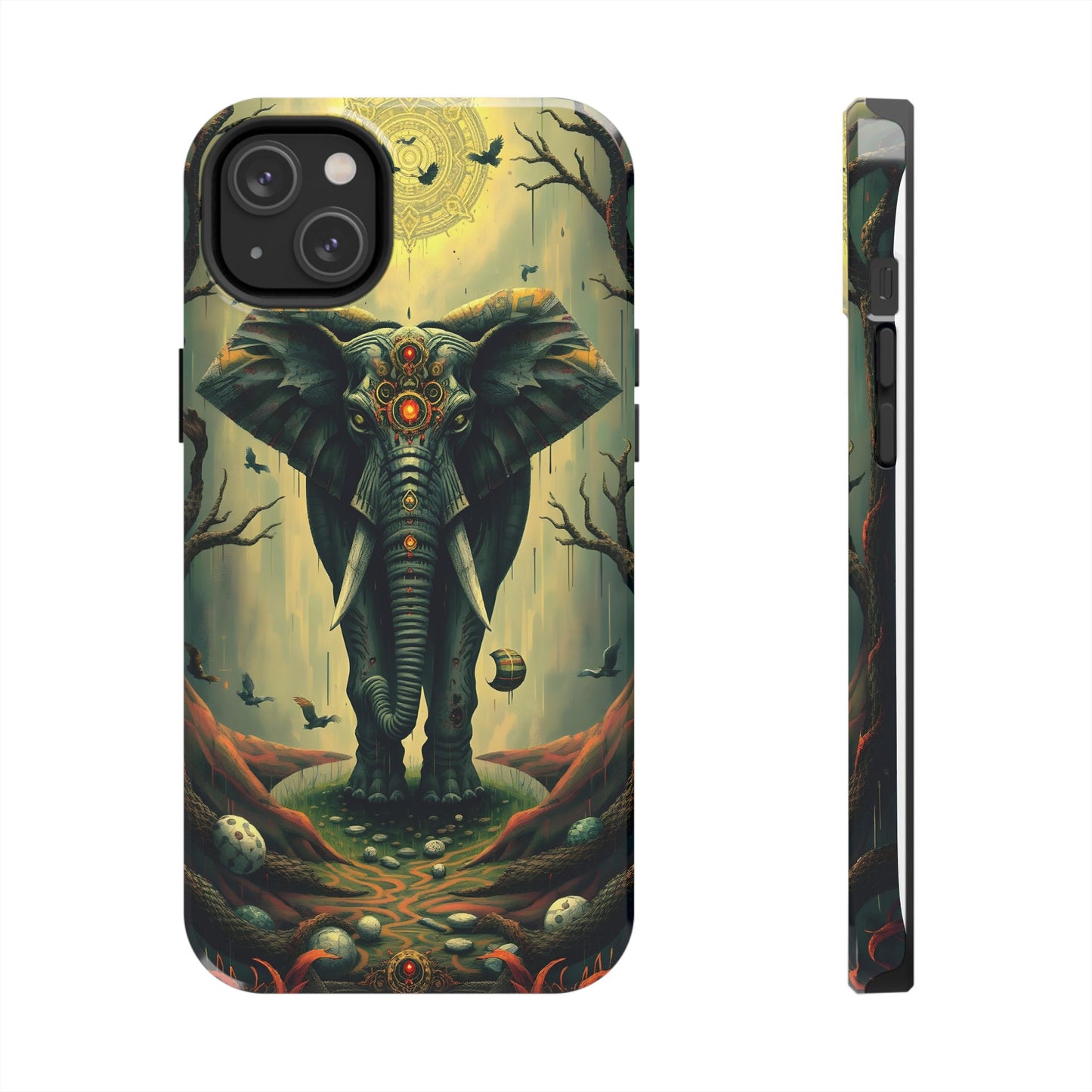 Mystical Forest Elephant Tough Phone Case | Vibrant Design for Nature Lovers - for iPhone