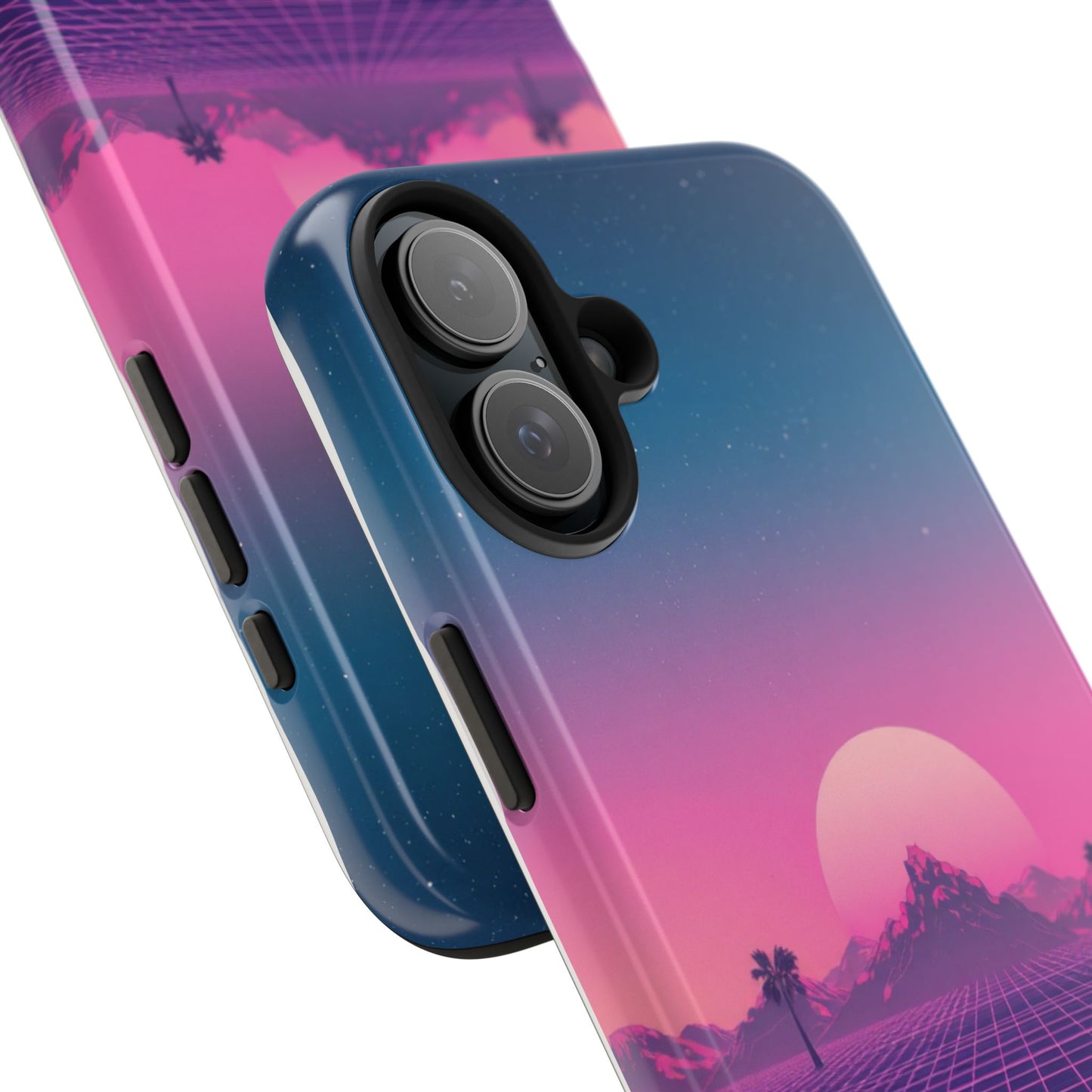 Retro Aesthetic Tough Phone Case - Vibrant Sunset Design