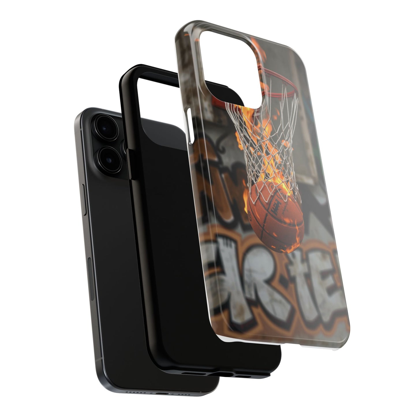 Fire Basketball Tough Phone Case - Durable Sporty Design for Athletes & Fans