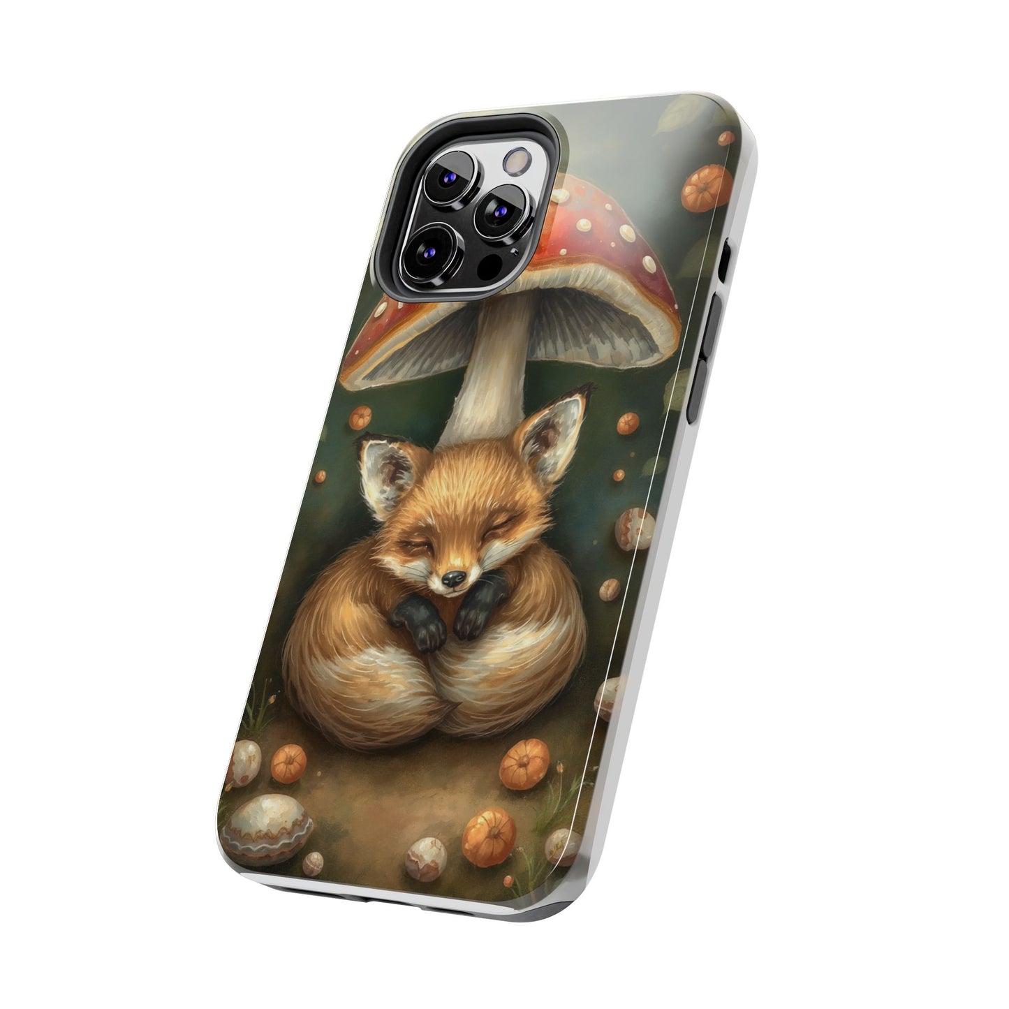 Cute Fox & Mushroom Phone Case - Tough Protective Cover