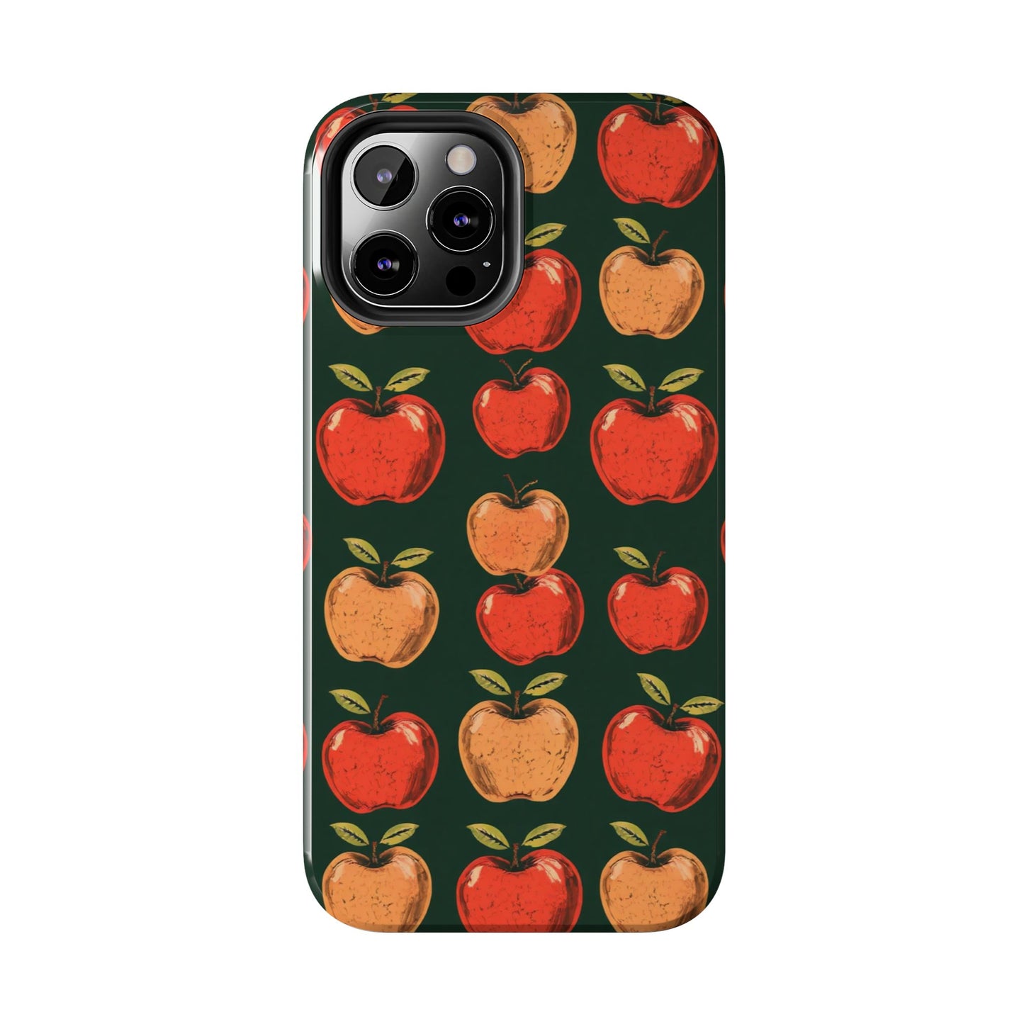 Apple Retro Pattern Tough Phone Case - Durable, Stylish, and Protective for Everyday Use - for iPhone