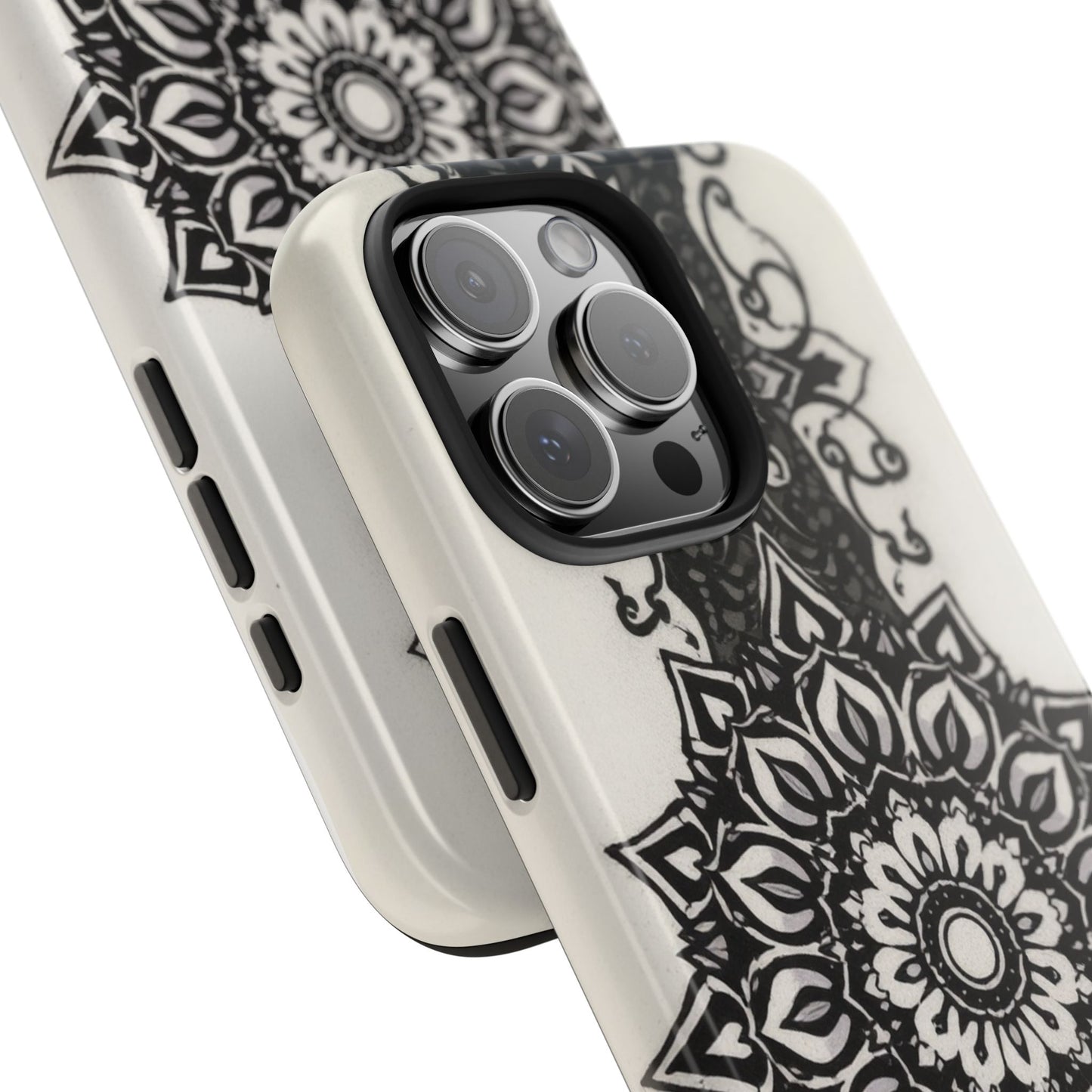 Stylish Tough Phone Cases with Dark Mandala Design - Durable and Unique Protection - for iPhone