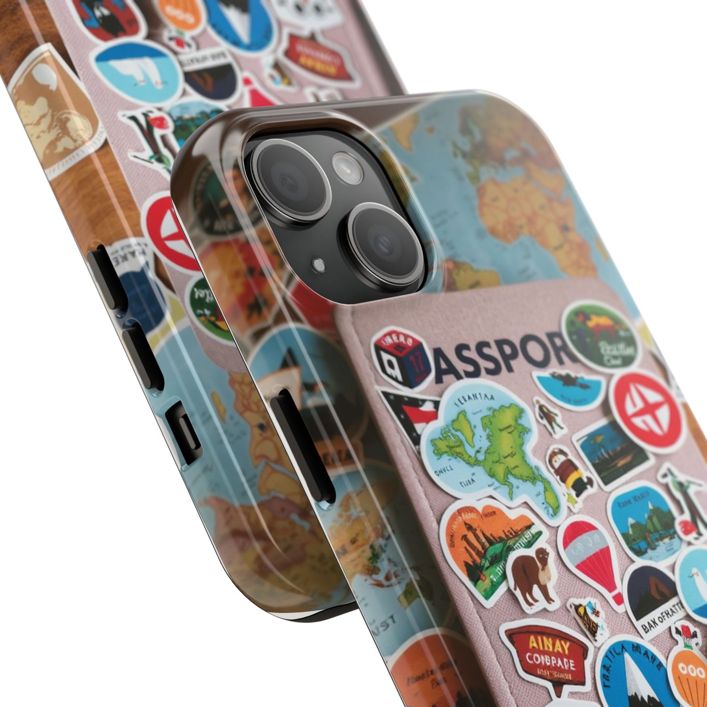 Adventure Stickers Phone Case - Tough Protection for Travel Lovers