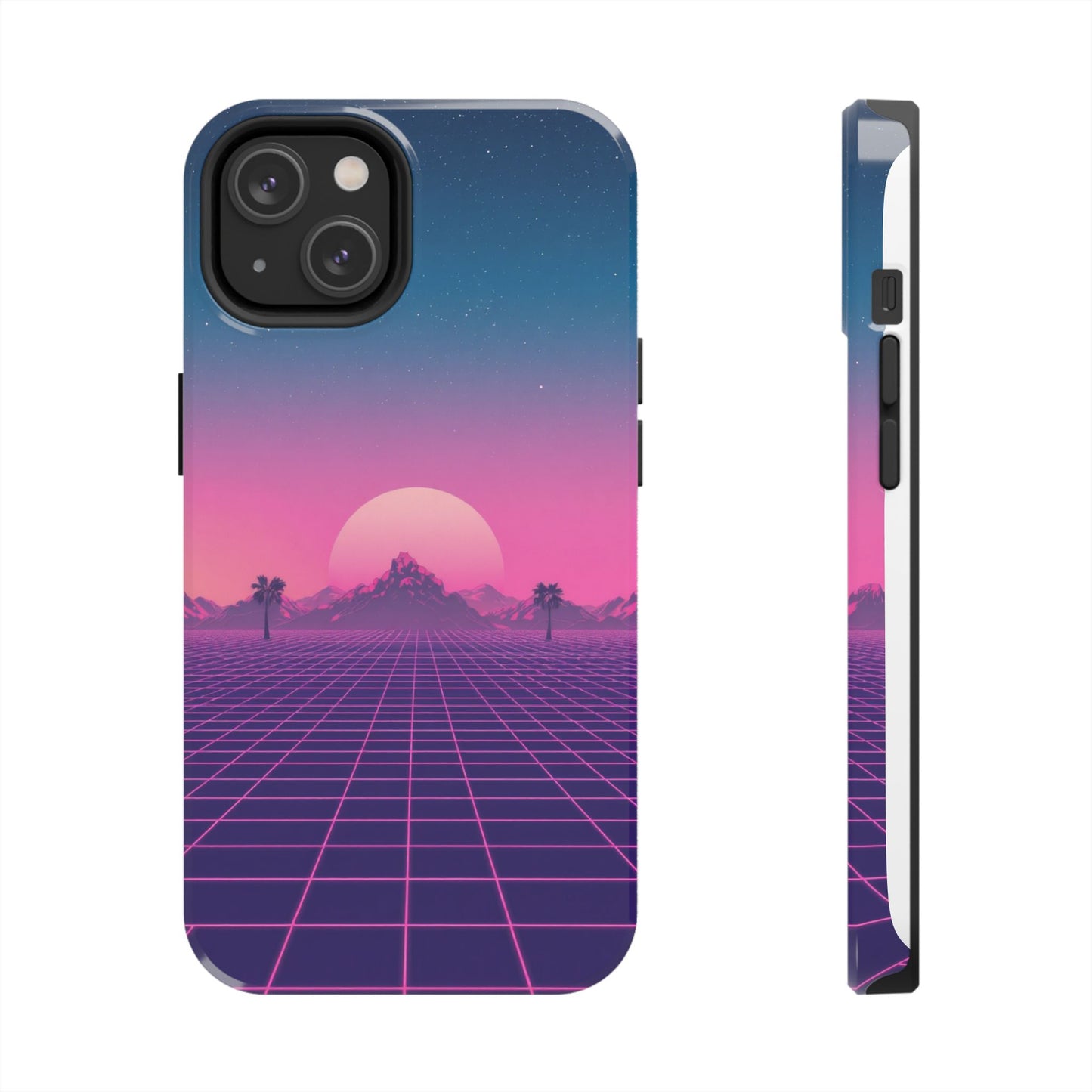 Retro Aesthetic Tough Phone Case - Vibrant Sunset Design