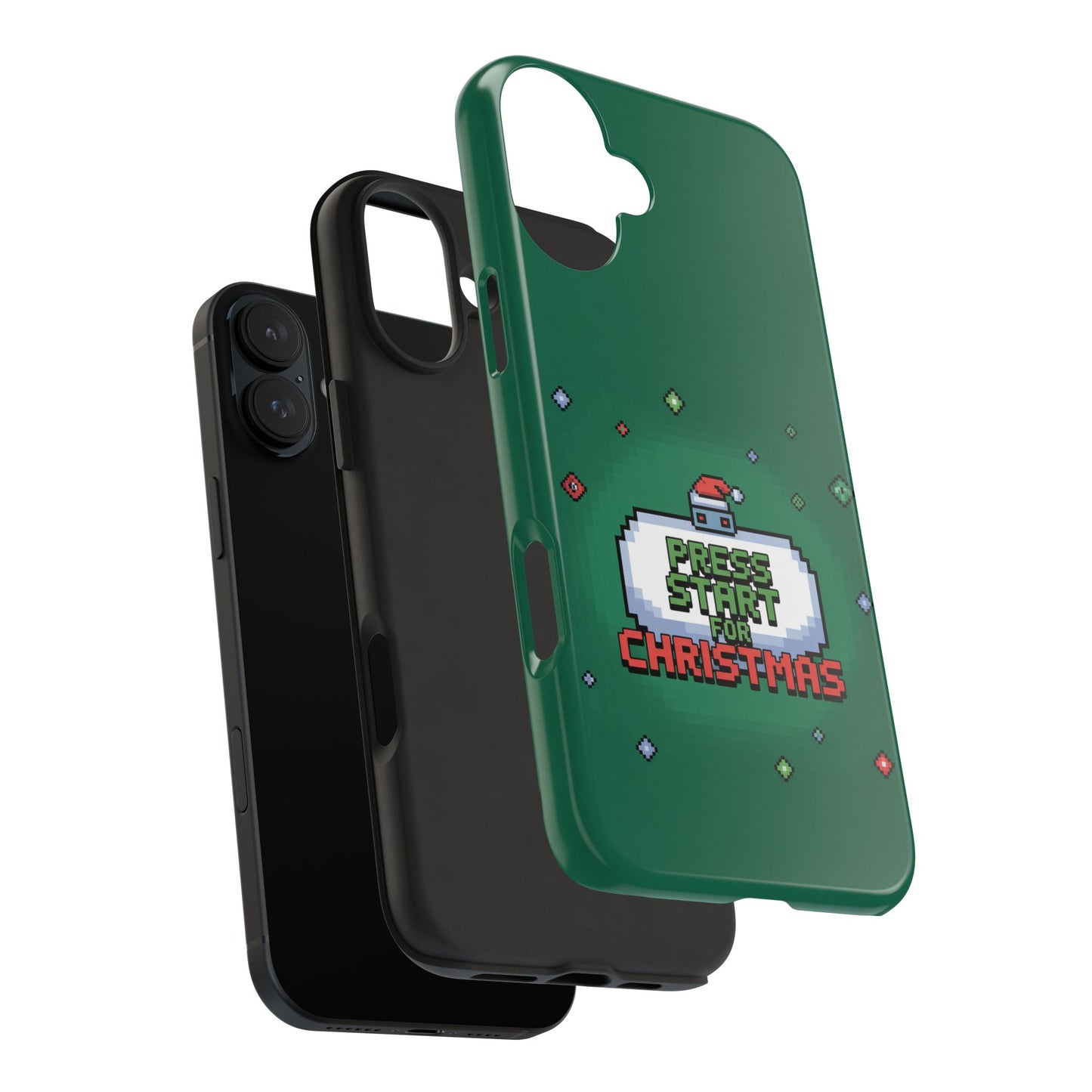 Christmas Pixel Gaming Phone Case - Press Start for Christmas Design