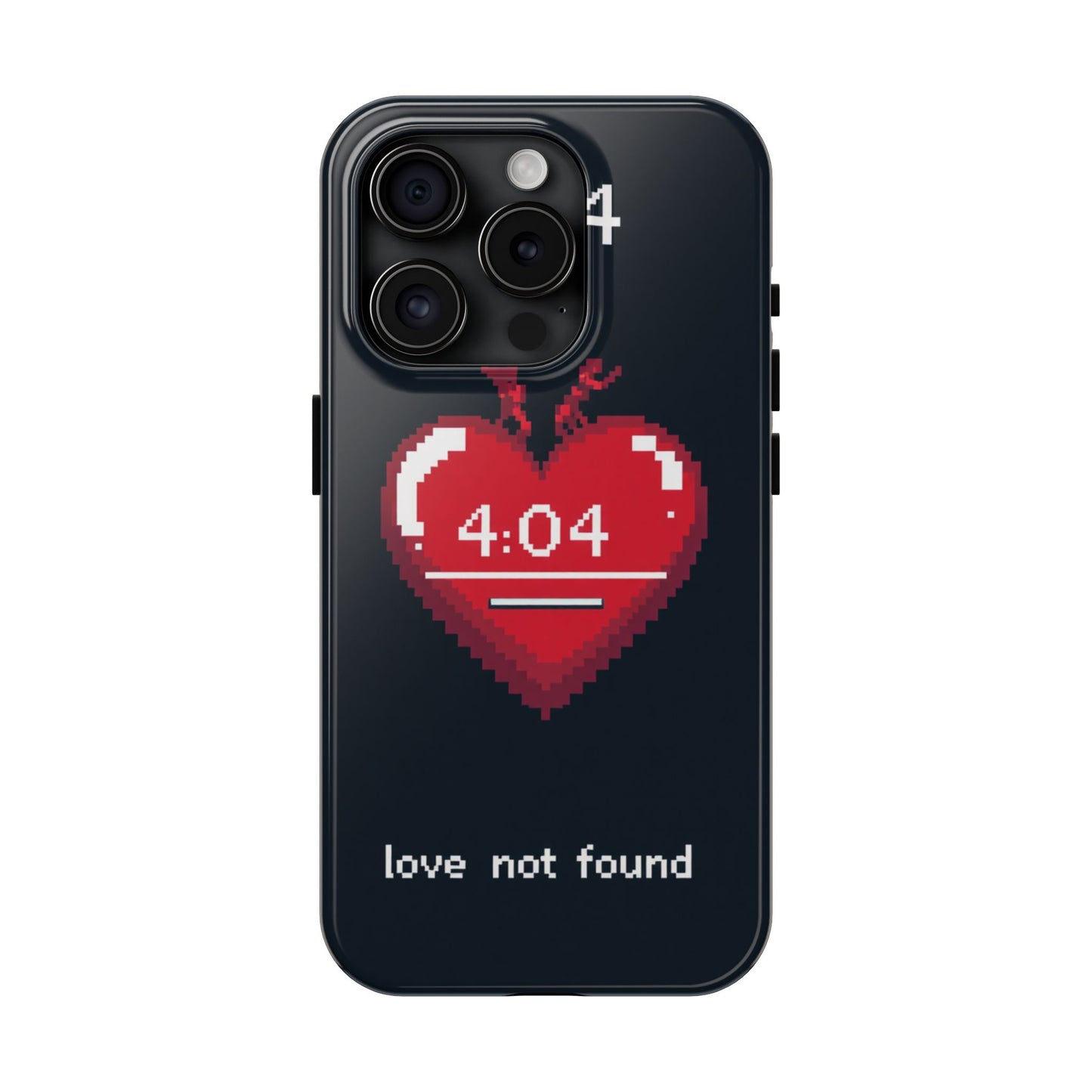 Vintage Pixel Heart Tough Phone Case - "404 Love Not Found" Design