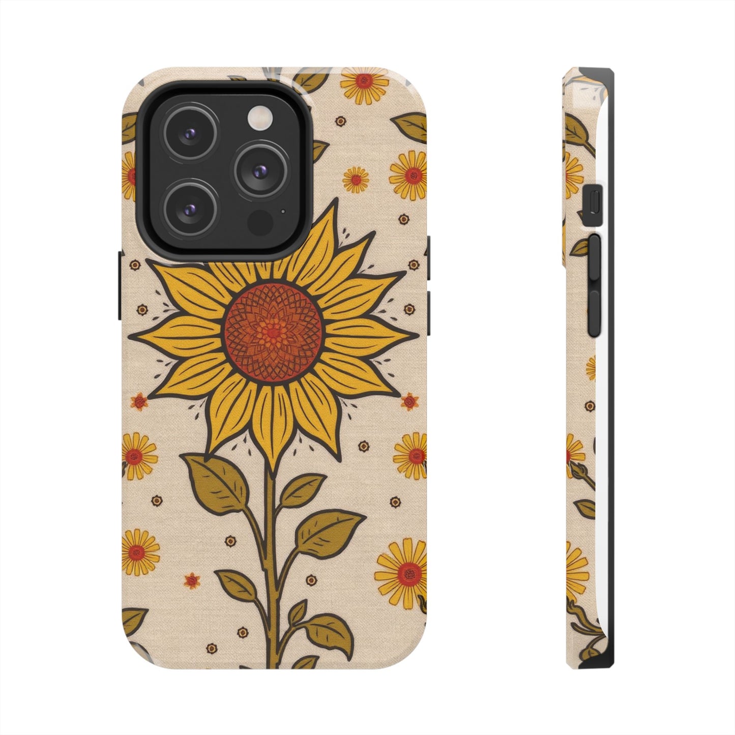 Bright Sunflower Origins Tough Phone Case - Floral Design for Nature Lovers - for iPhone